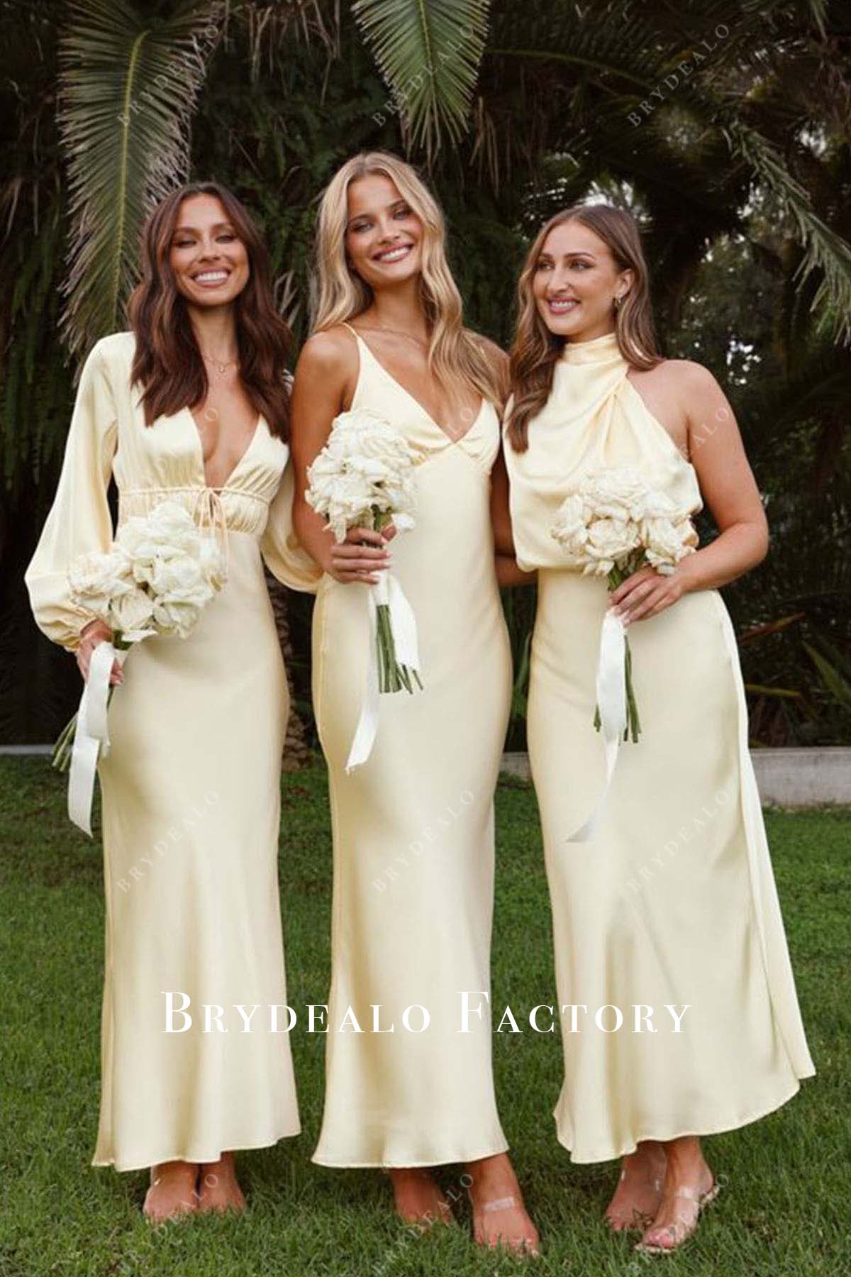 Daffodil Fit and Flare Ankle Length Mismatched Bridesmaid Dresses