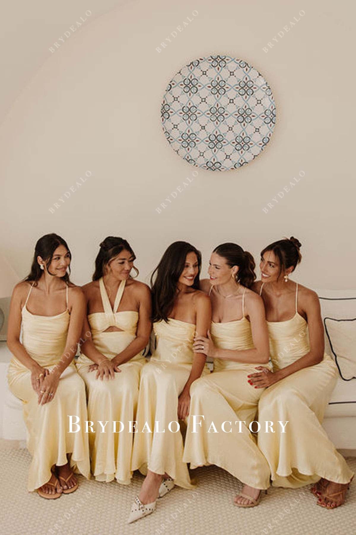 daffodil sleeveless yellow bridesmaid dresses