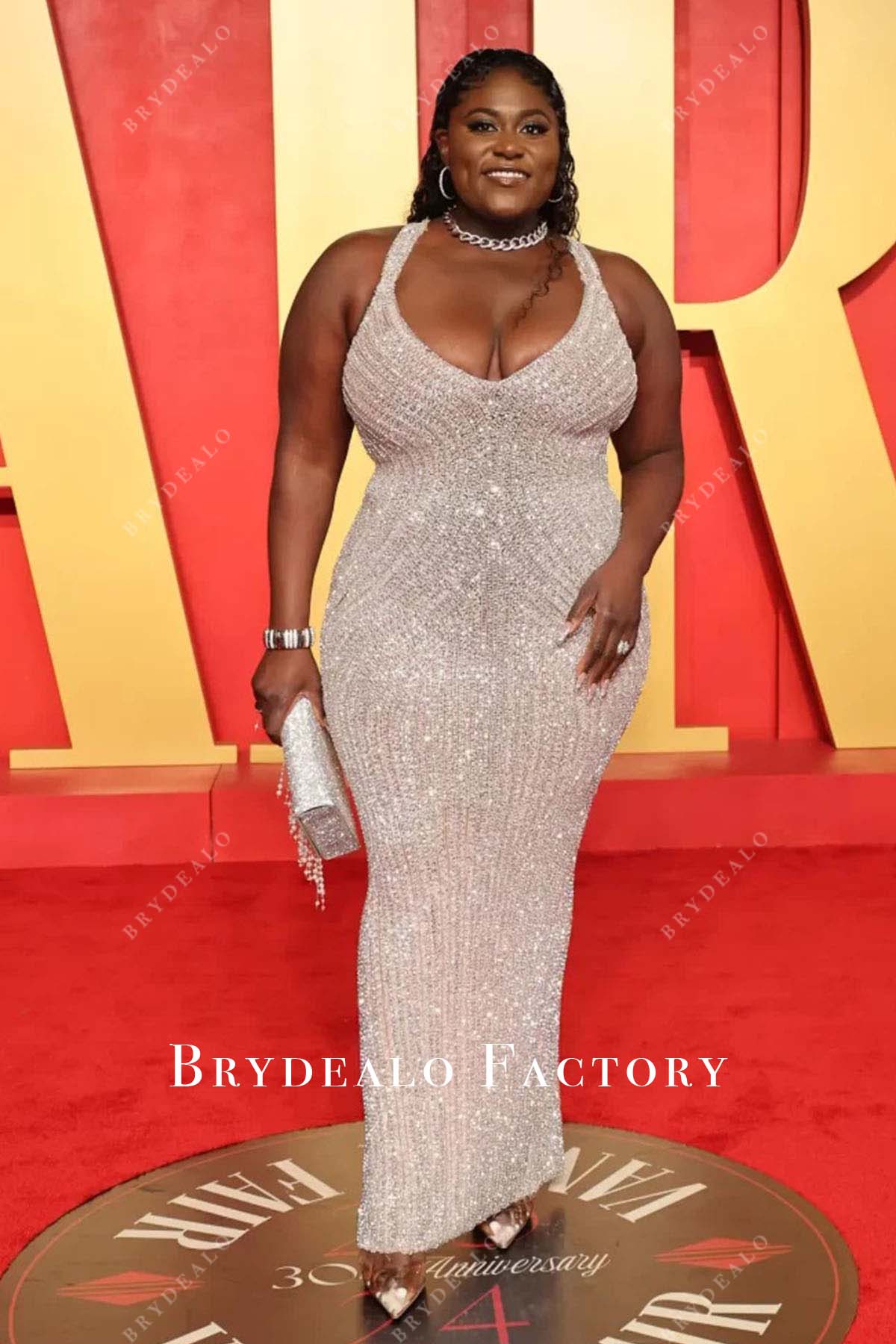 Danielle Brooks Silver Sparkly 2024 Oscars After Party Dress Danielle Brooks Silver Sparkly 2024 Oscars After Party Dress