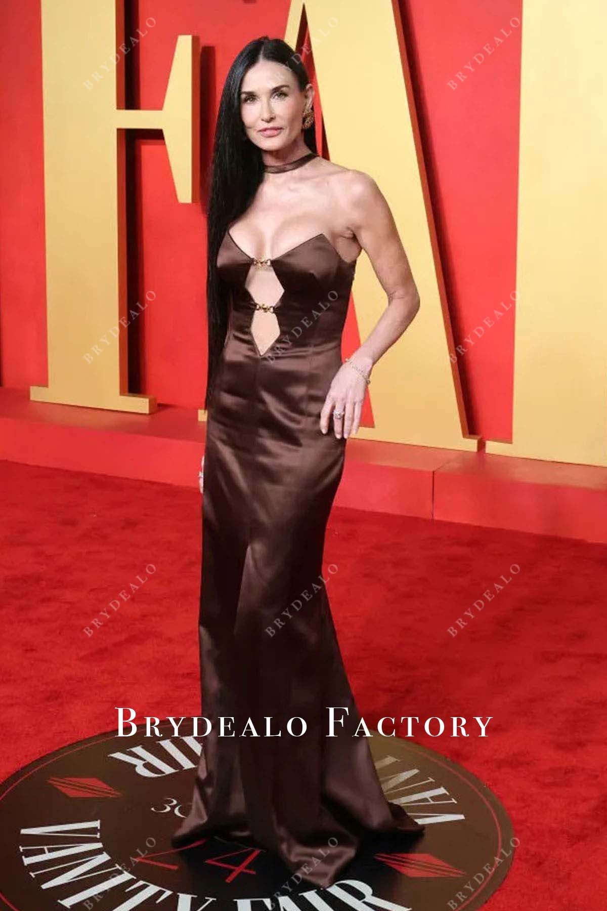 Demi Moore fit and flare 2024 Oscars After Party dress