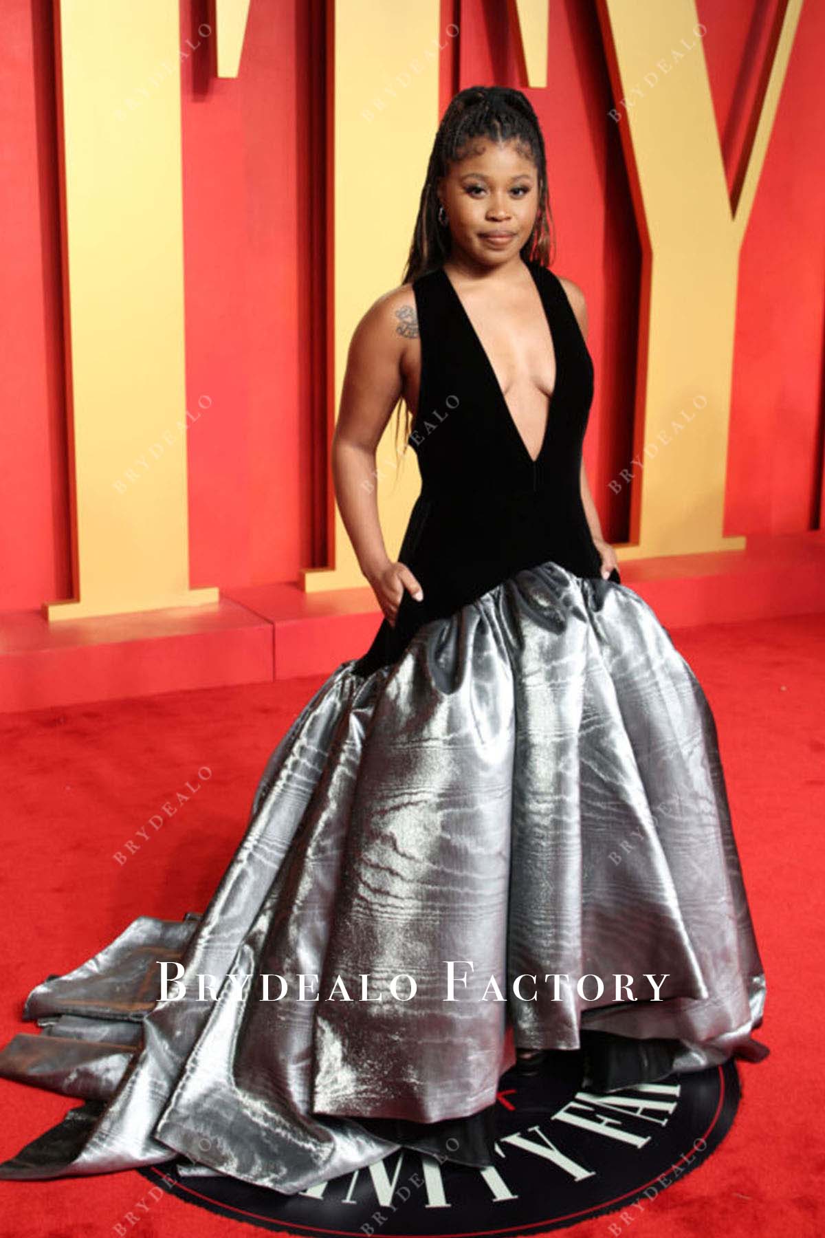 Dominique Fishback a-line 2024 Oscars After Party dress