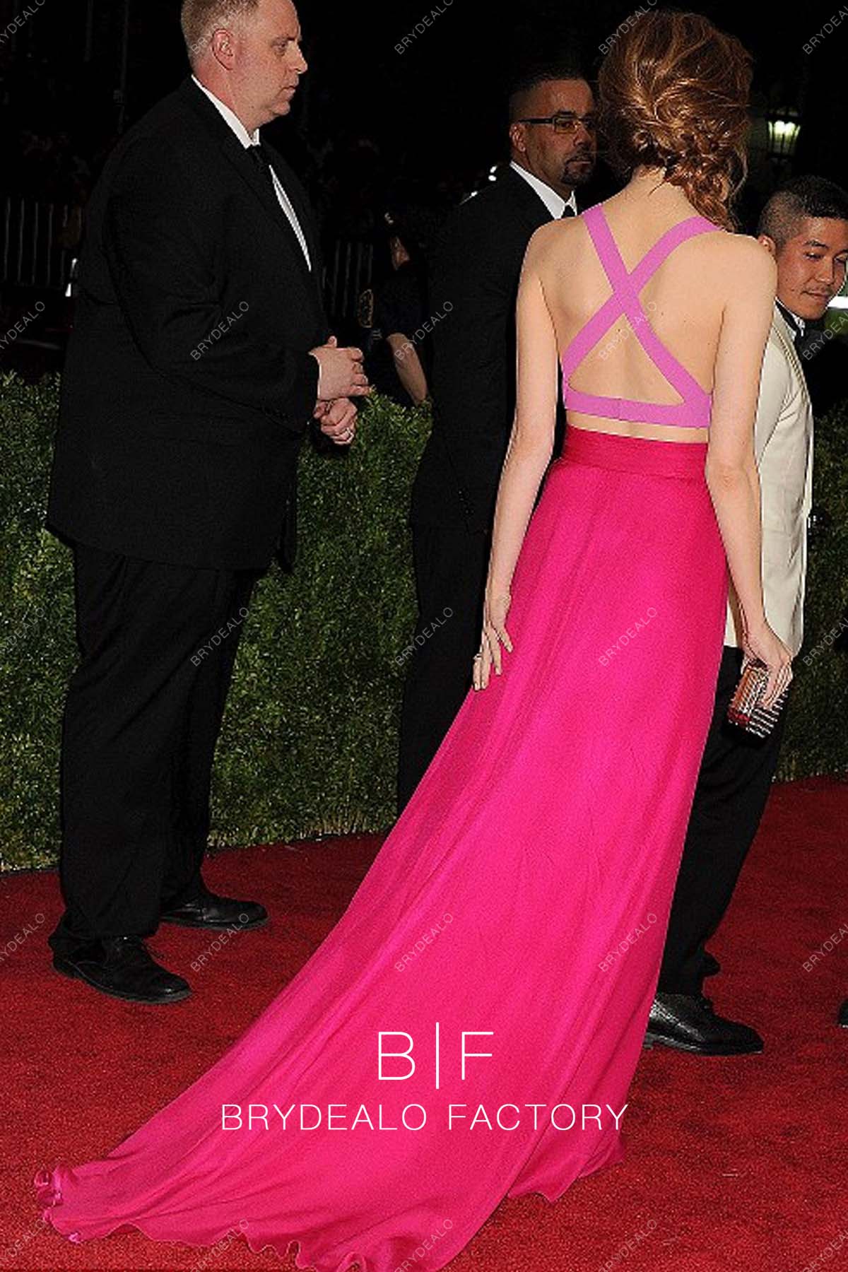 Emma Stone Hot Pink Dress MET Gala 2014