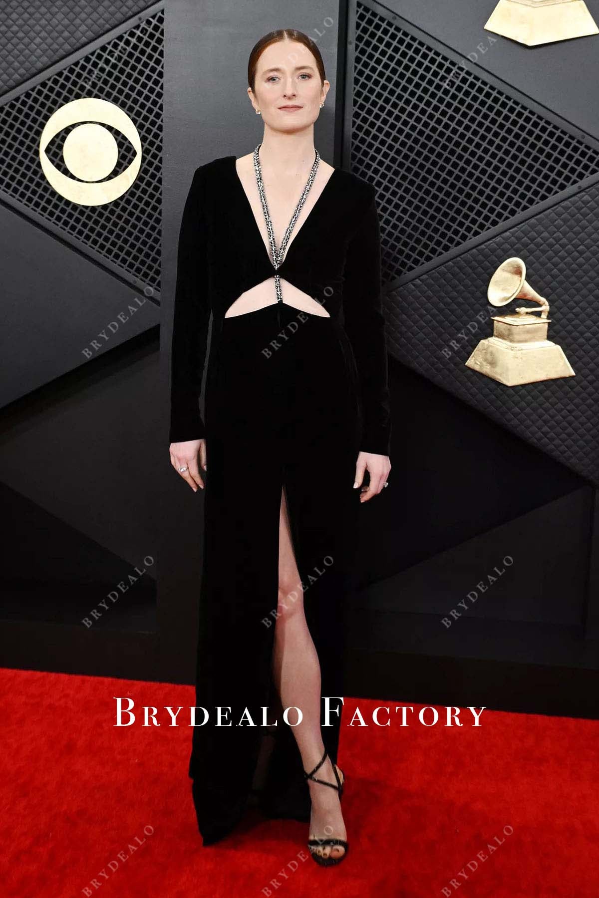 Grace Gummer long sleeves dress Grammys Red Carpet 2024