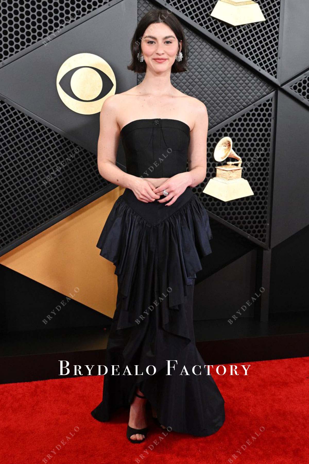 Gracie Abrams strapless dress 2024 Grammys Red Carpet 