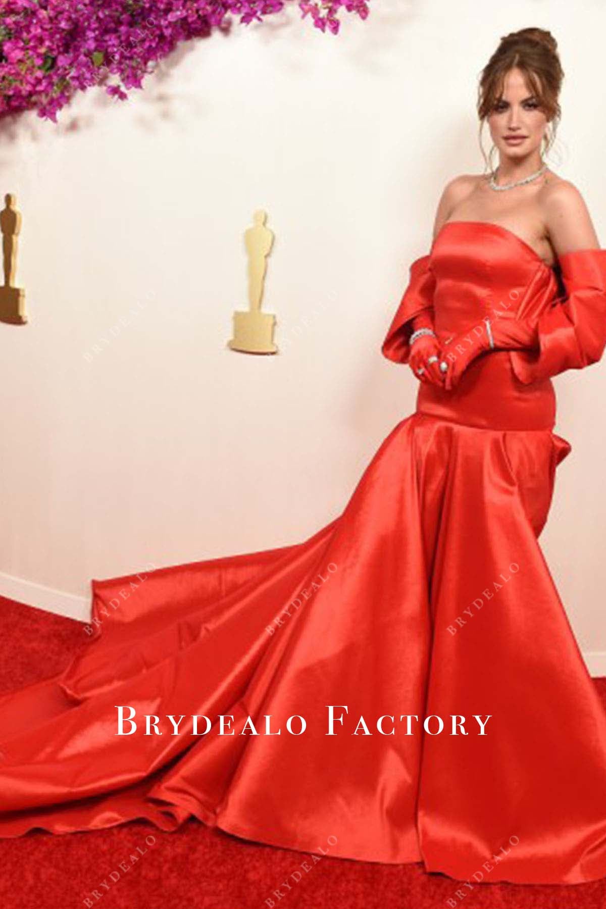 Haley Kalil long train dress 2024 Oscars Red Carpet