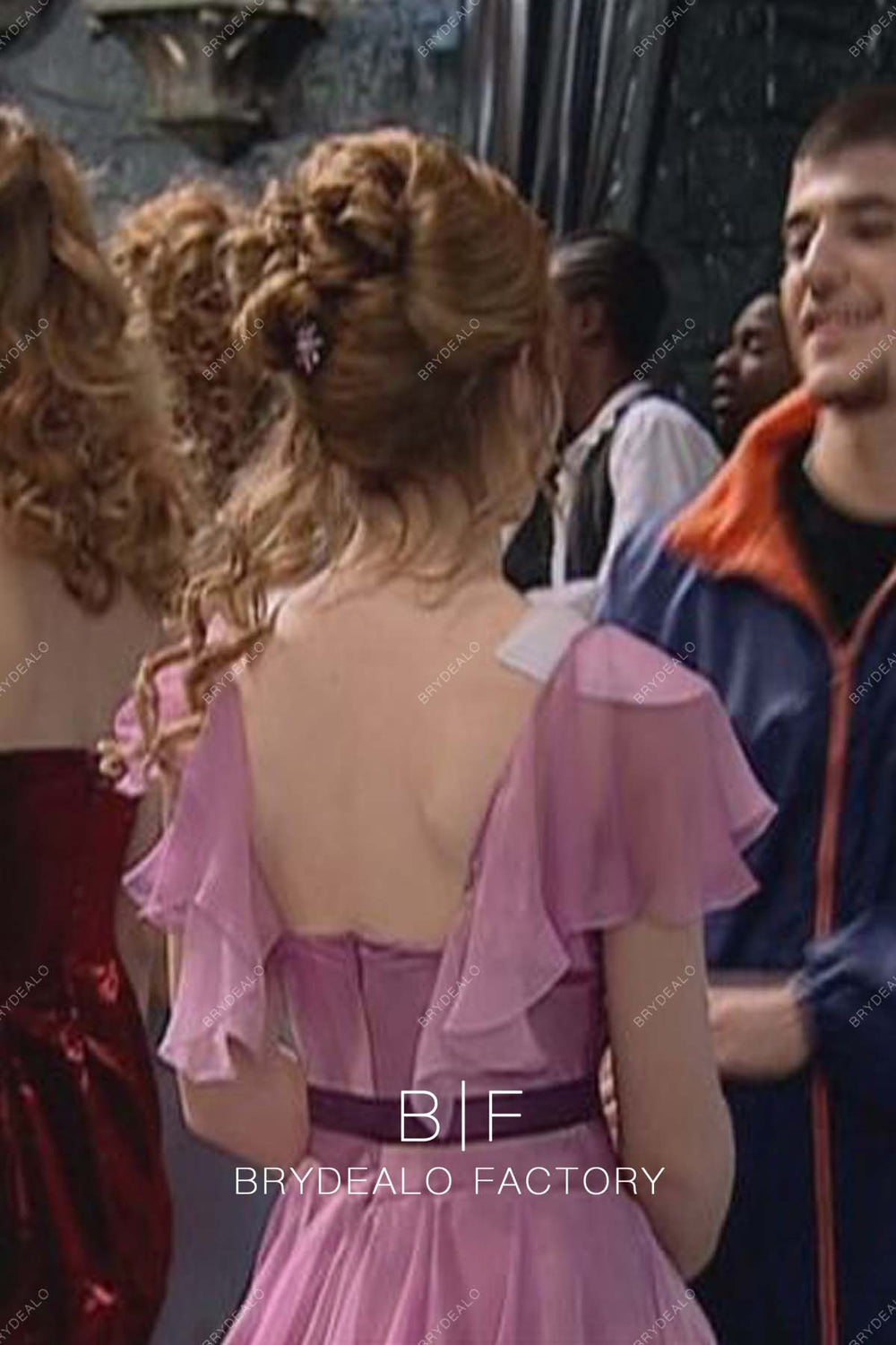 Hermione Granger Yule Ball Pink Ruffled A-line Party Dress Harry Potte