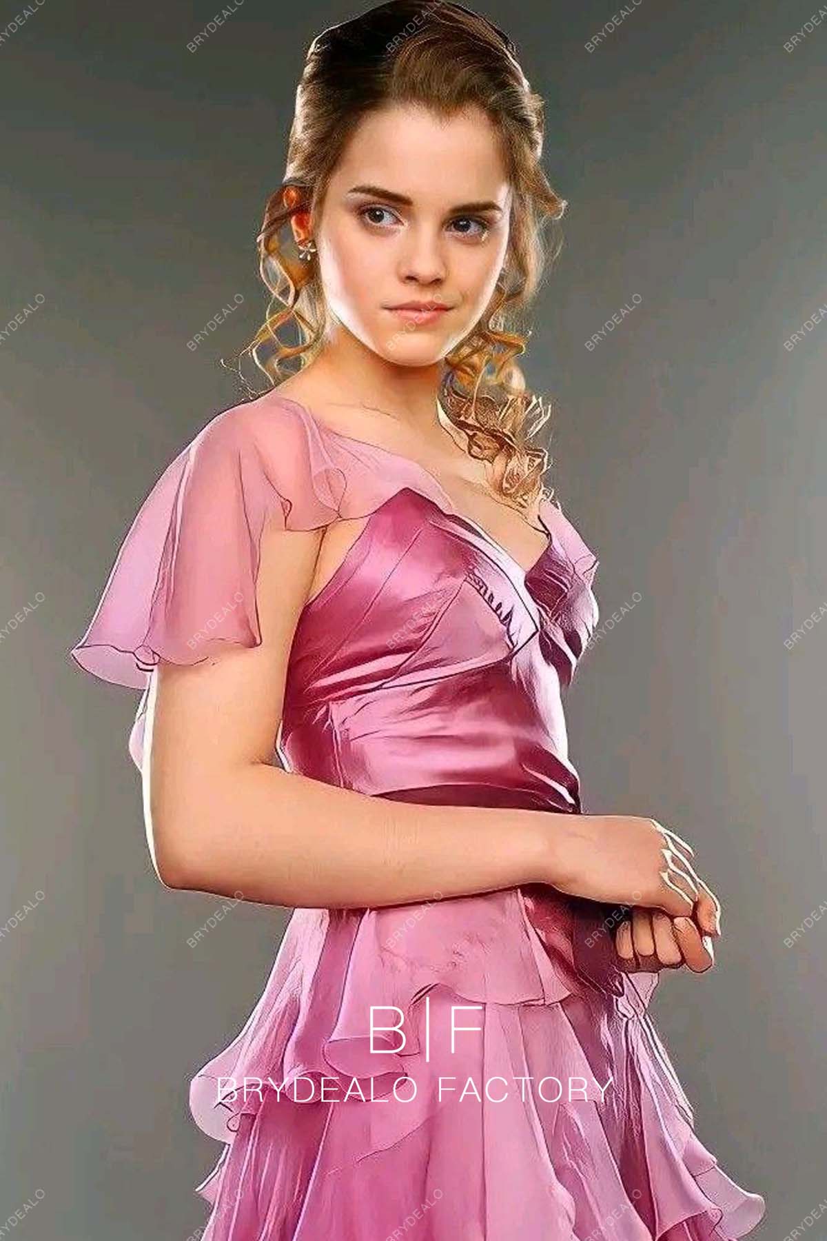 Hermione Granger Yule Ball Pink Ruffled A-line Party Dress Harry Potte