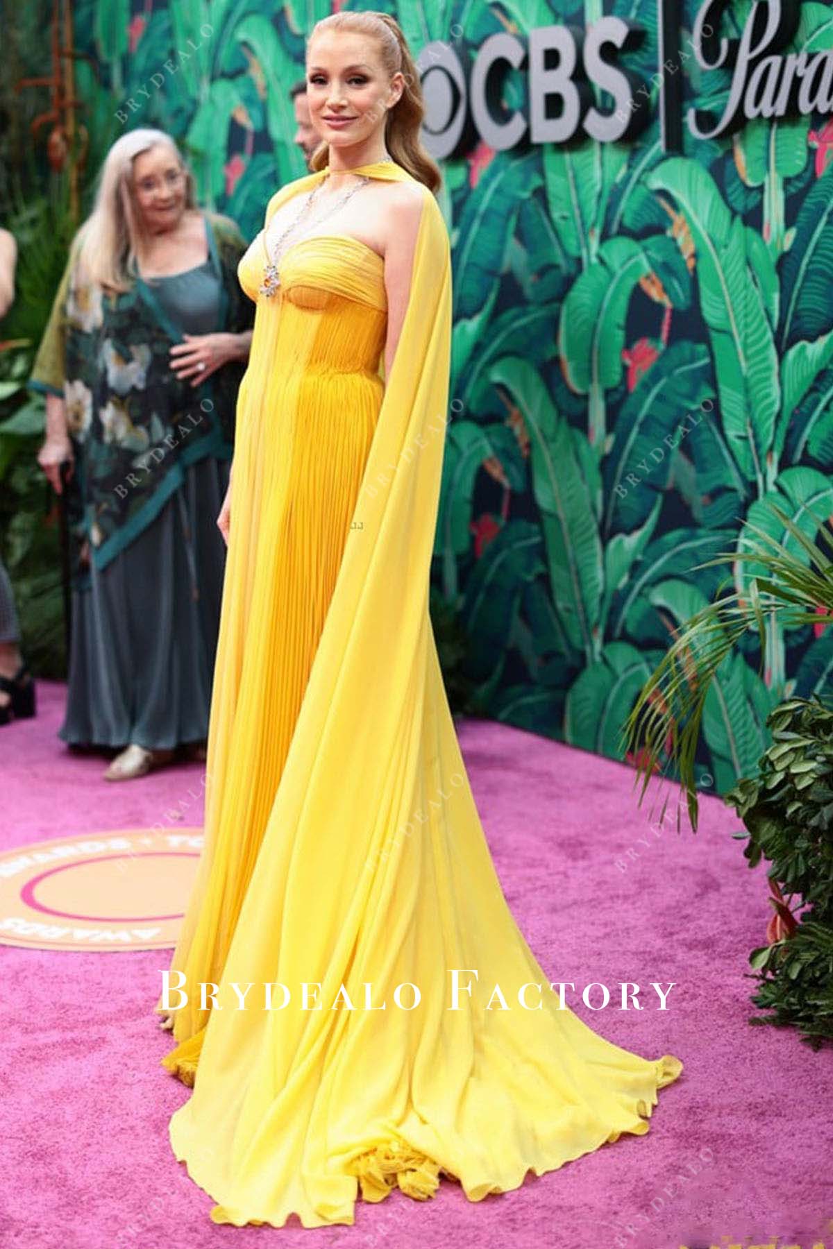 Jessica Chastain Detachable Cape Dress 2023 Tony Awards
