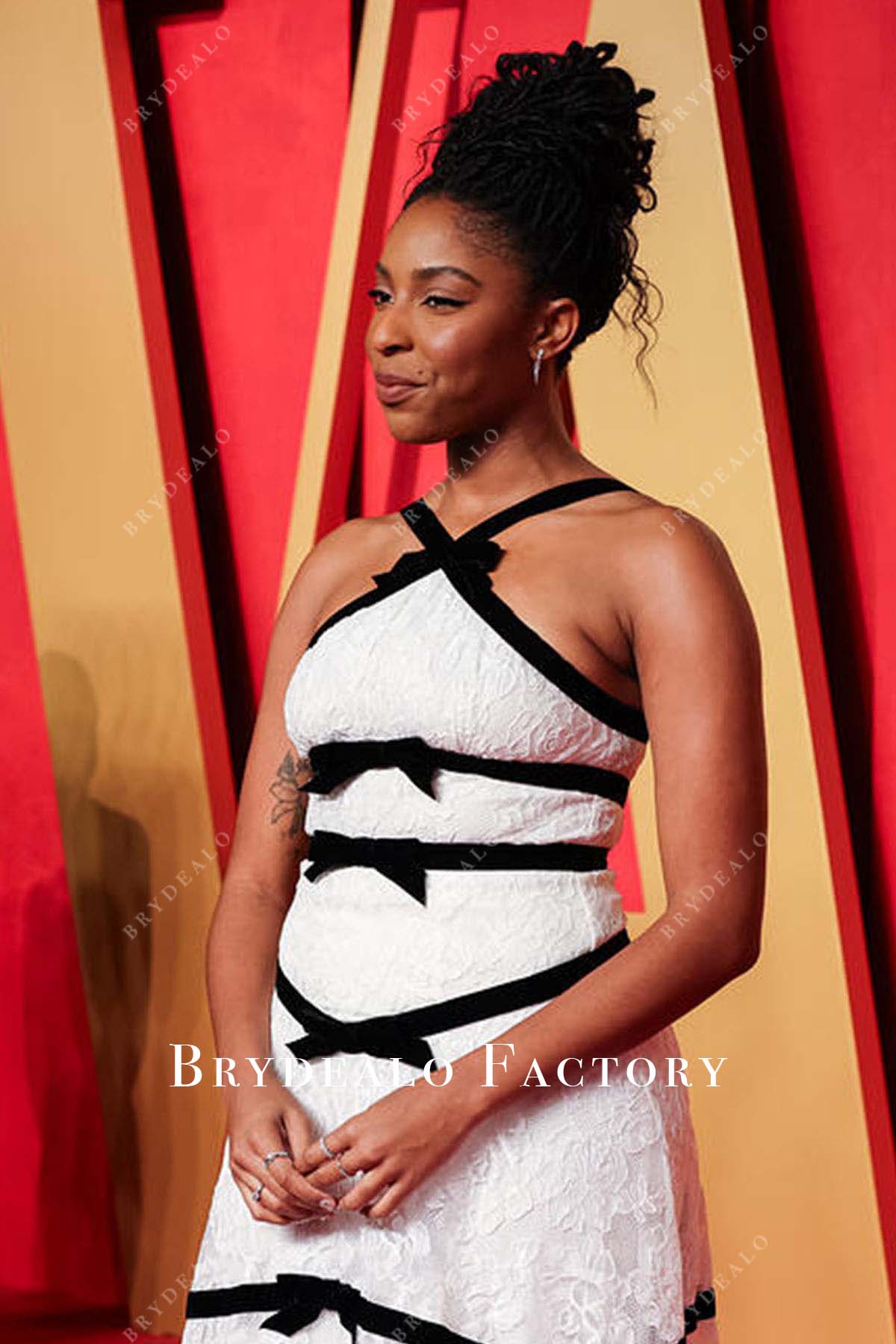 Jessica Williams White Lace ALine 2024 Oscars After Party Dress