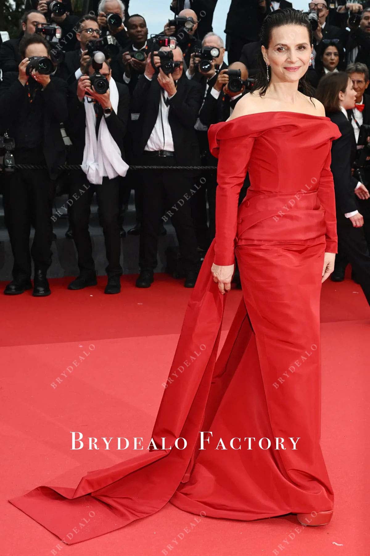 Juliette Binoche long sleeve 2024 Cannes film festival dress