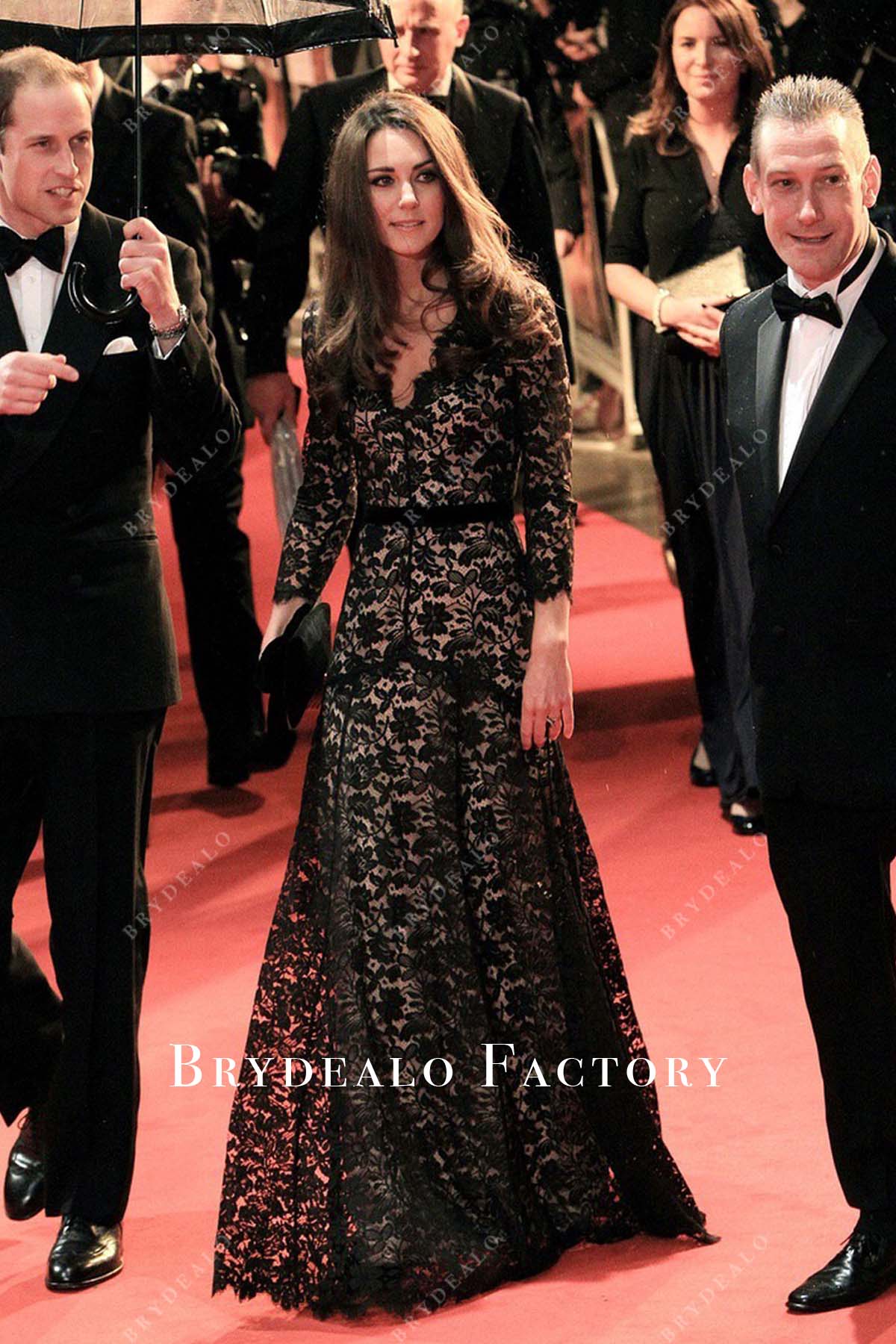 Kate Middleton Black Lace Dress War Horse Premiere