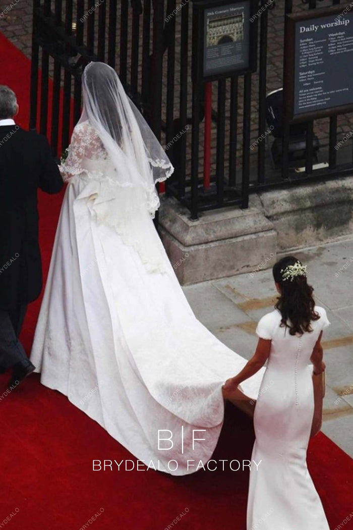 Kate Middleton Timeless V neck Lace Long Train Royal Wedding Dress kate-middleton-timeless-v-neck-lace-long-train-royal-wedding-dress