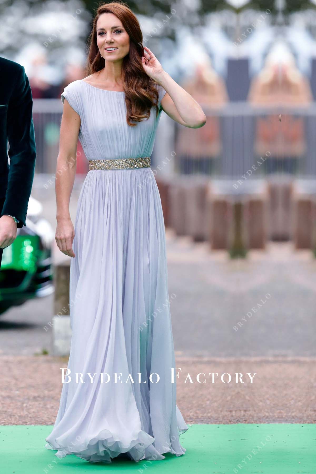 Kate Middleton Lilac Chiffon A line Long Celebrity Evening Prom Dress