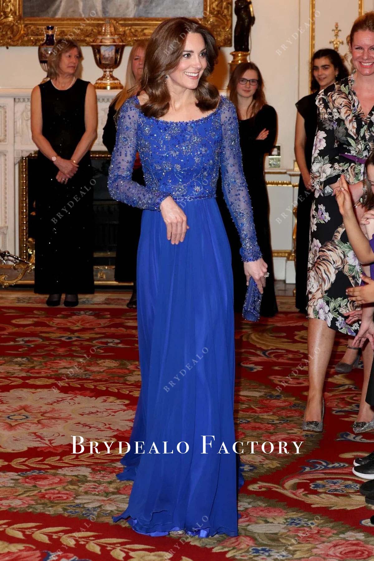 Kate Middleton Blue Chiffon 25th Anniversary Place2Be