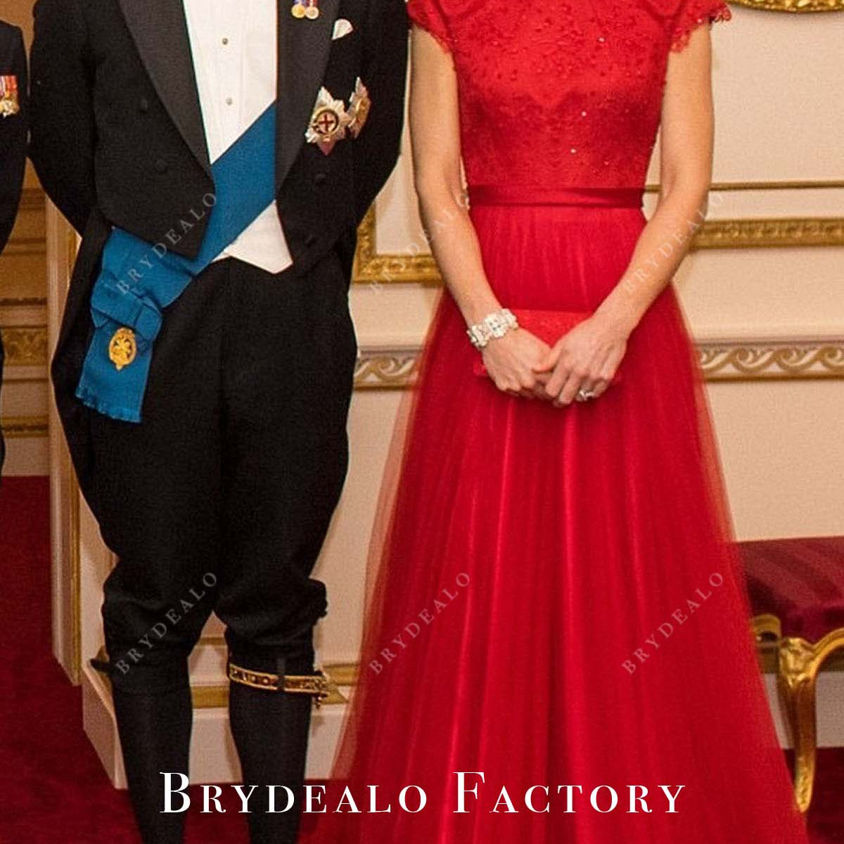 Kate Middleton Long Red Dress Diplomatic Corps Annual Reception 2016