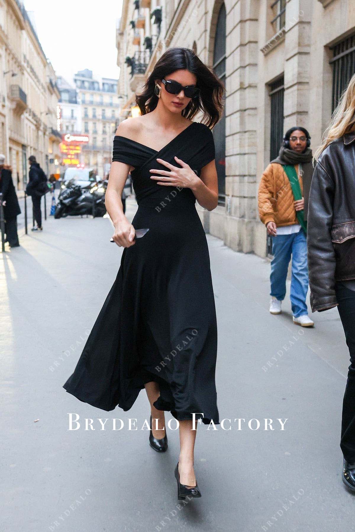 Kendall Jenner a-line 2024 Sightseeing in Paris dress