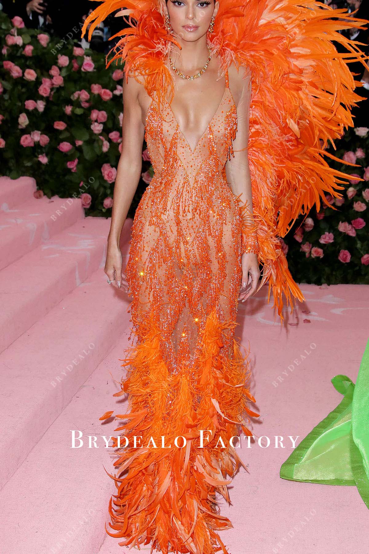 Kendall Jenner feathers 2019 Met Gala dress