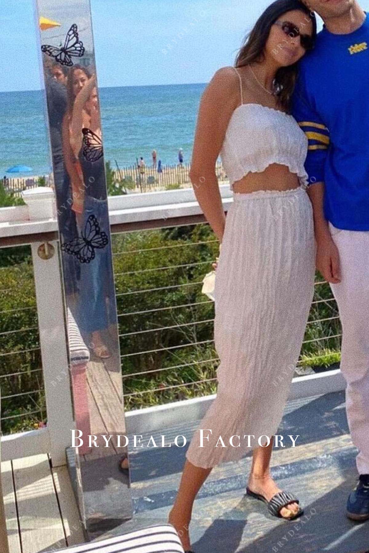 Kendall Jenner white two piece 818 Tasting 2021 dress