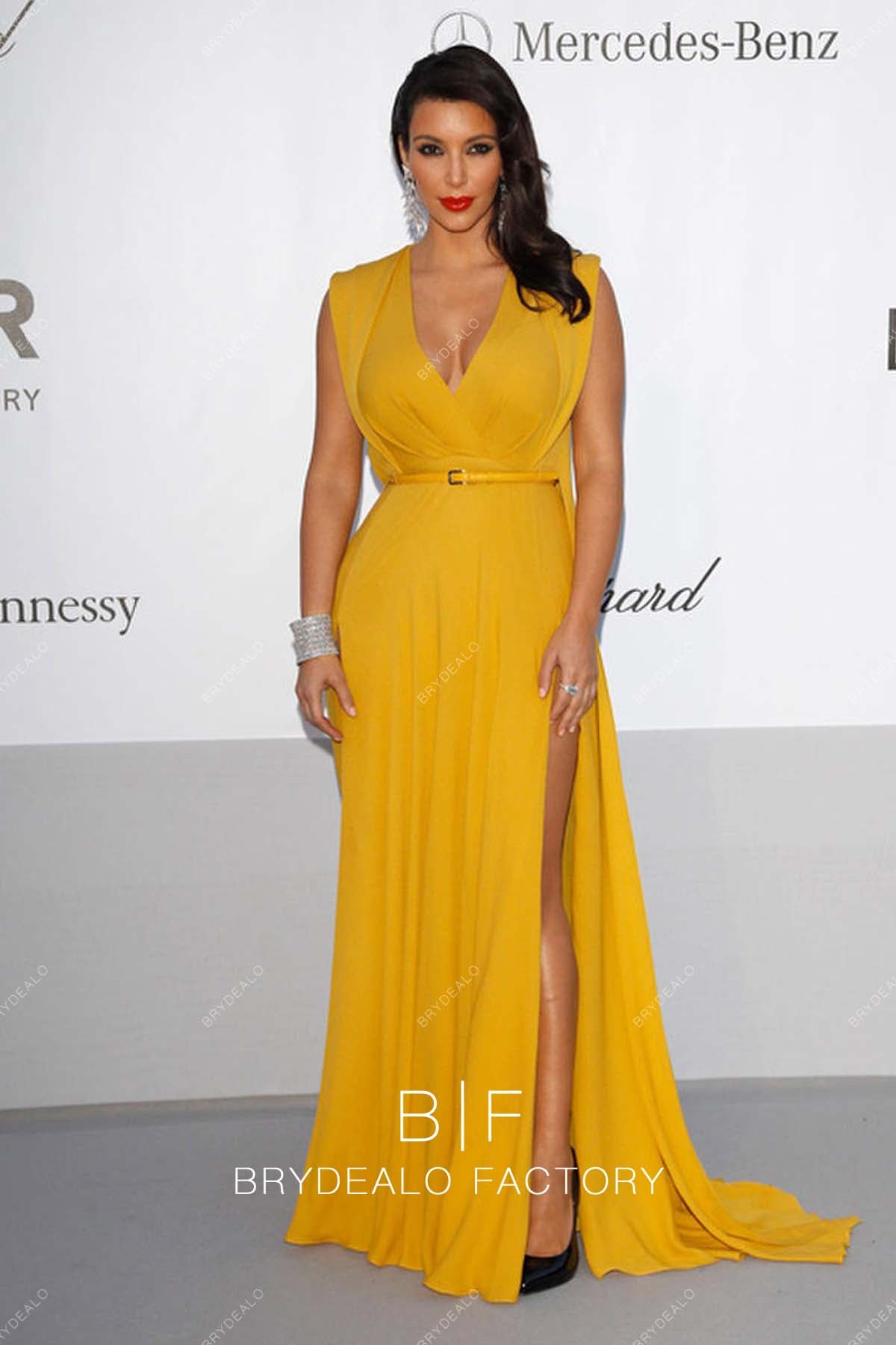 Kim Kardashian Yellow Dress amfAR's Cinema Against AIDS 2012 event