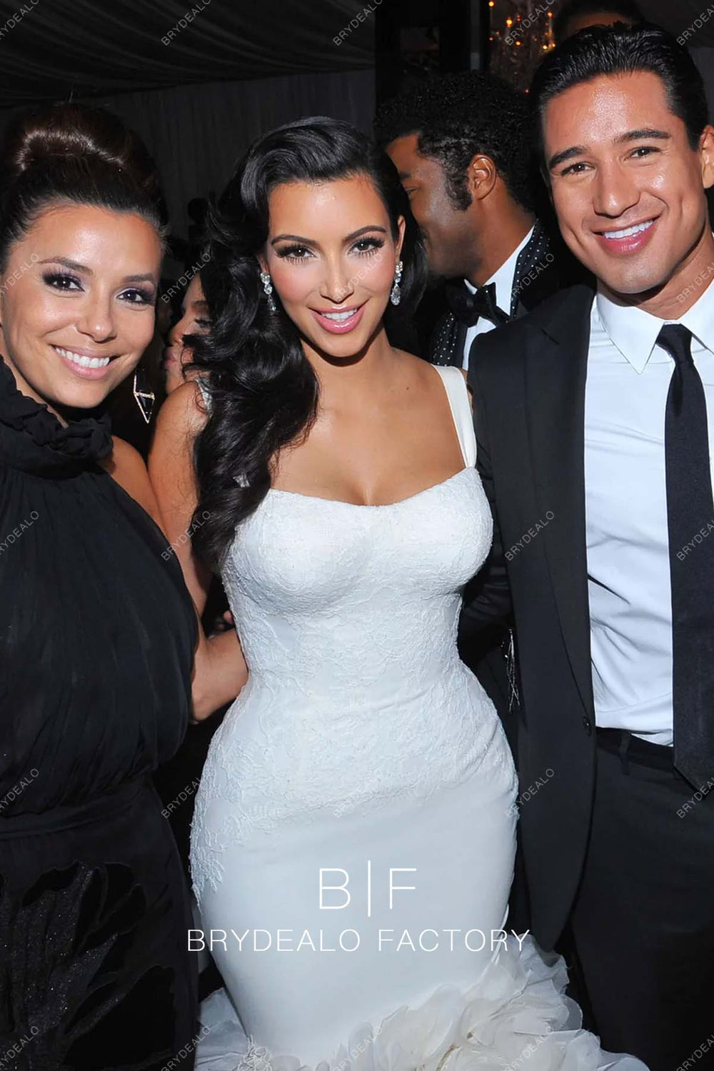 Kim Kardashian Custom Lace Tulle Ruffled Mermaid Wedding Dress in 2011
