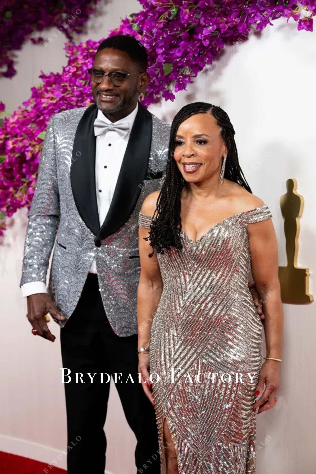 Kimberly Godwin 2024 Oscars Red Carpet Sequined Dress