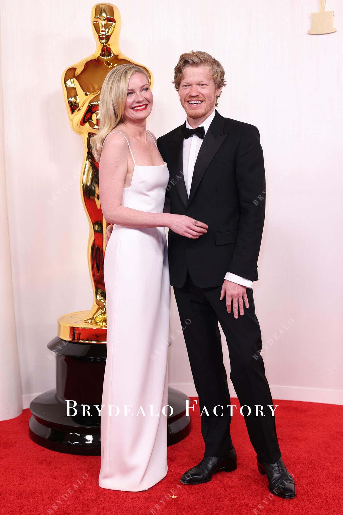 2024 Oscars Red Carpet Kirsten Dunst straight across dress