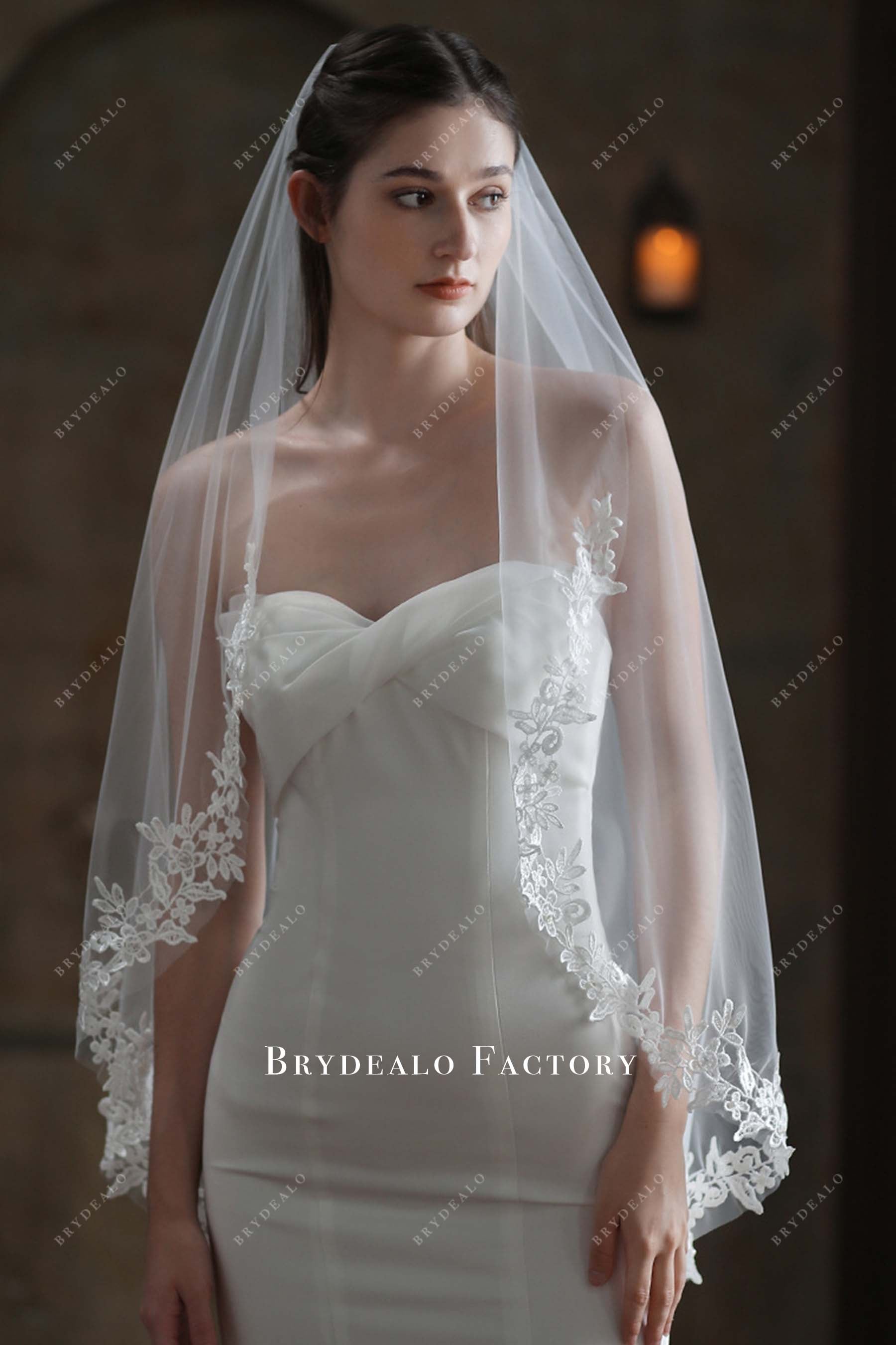 lace motifs wedding veil