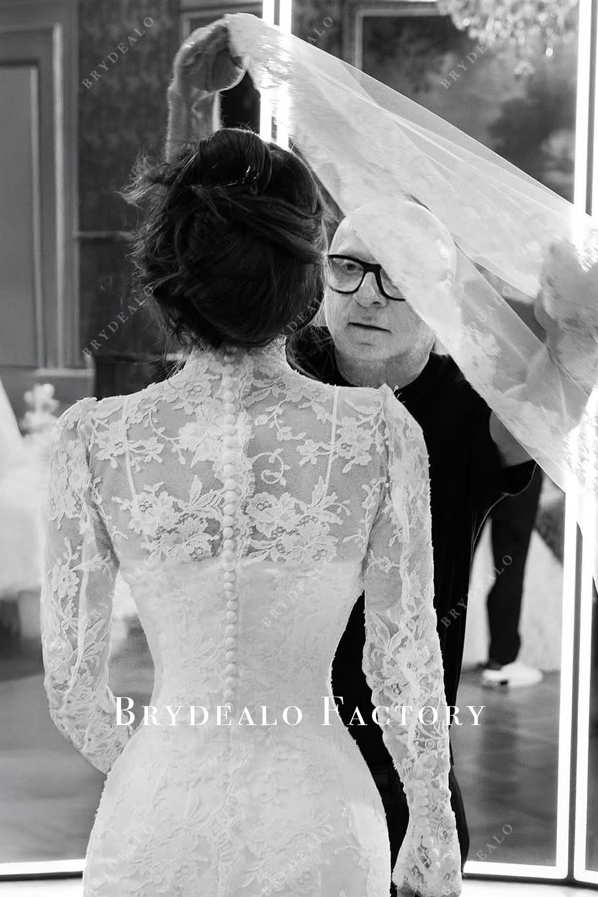 Lauren Sanchez lace 2025 illusion back wedding dress