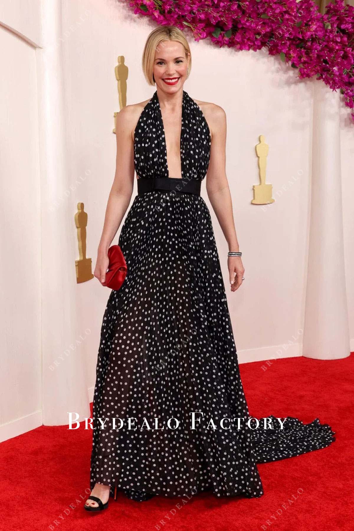 Leslie Bibb 2024 Oscars Red Carpet polka dress