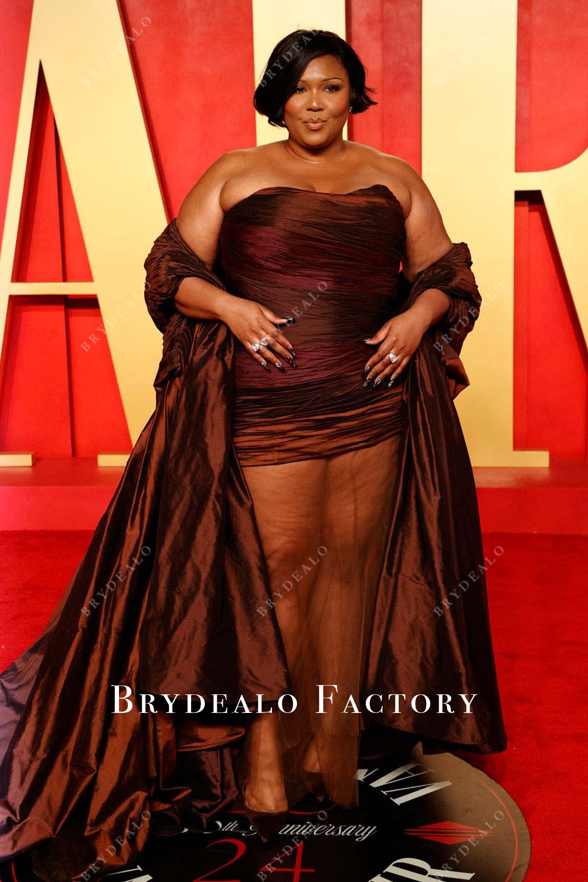 Lizzo plus size pleated dress 2024 Oscars After Party