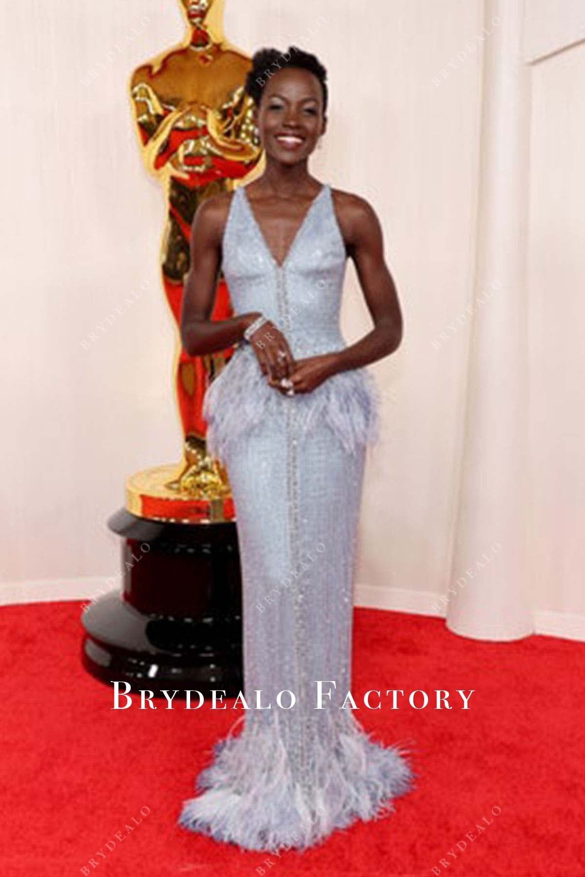 Lupita Nyong’o silver 2024 Oscars Red Carpet dress