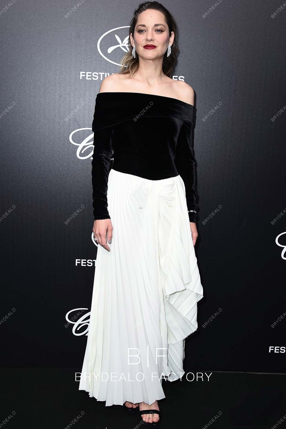 Marion Cotillard Off Shoulder Black Ivory Celebrity Dress