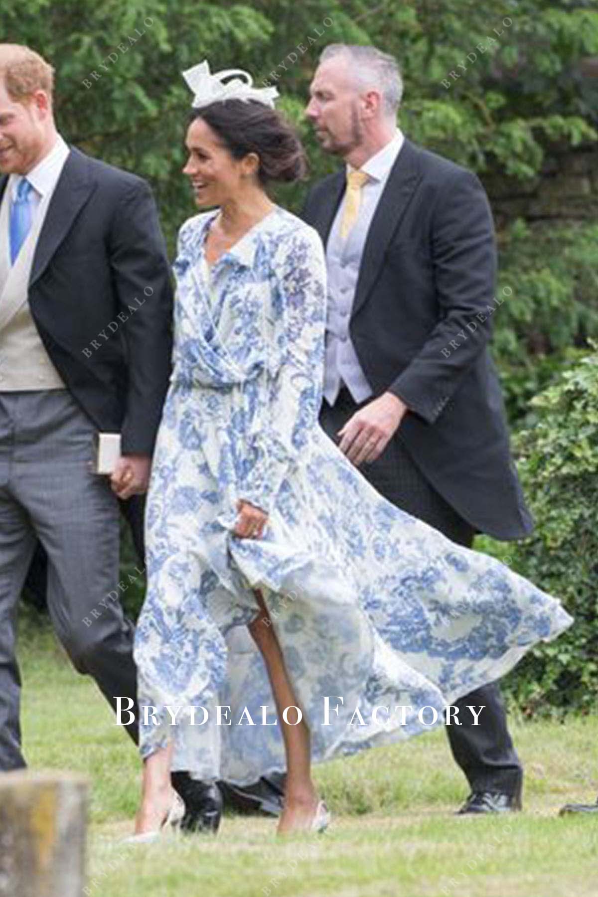 Meghan Markle v-neck dress 2018 First British Wedding As A Royal