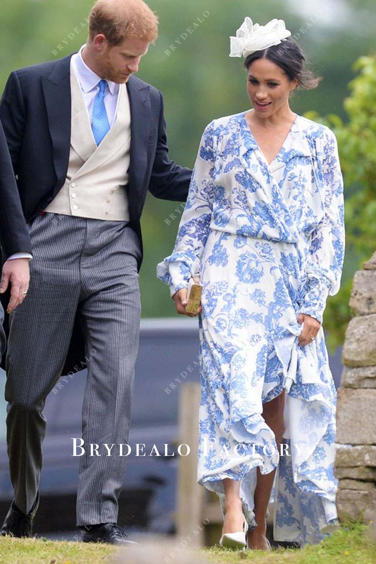 Meghan Markle printed dress 2018 First British Wedding As A Royal