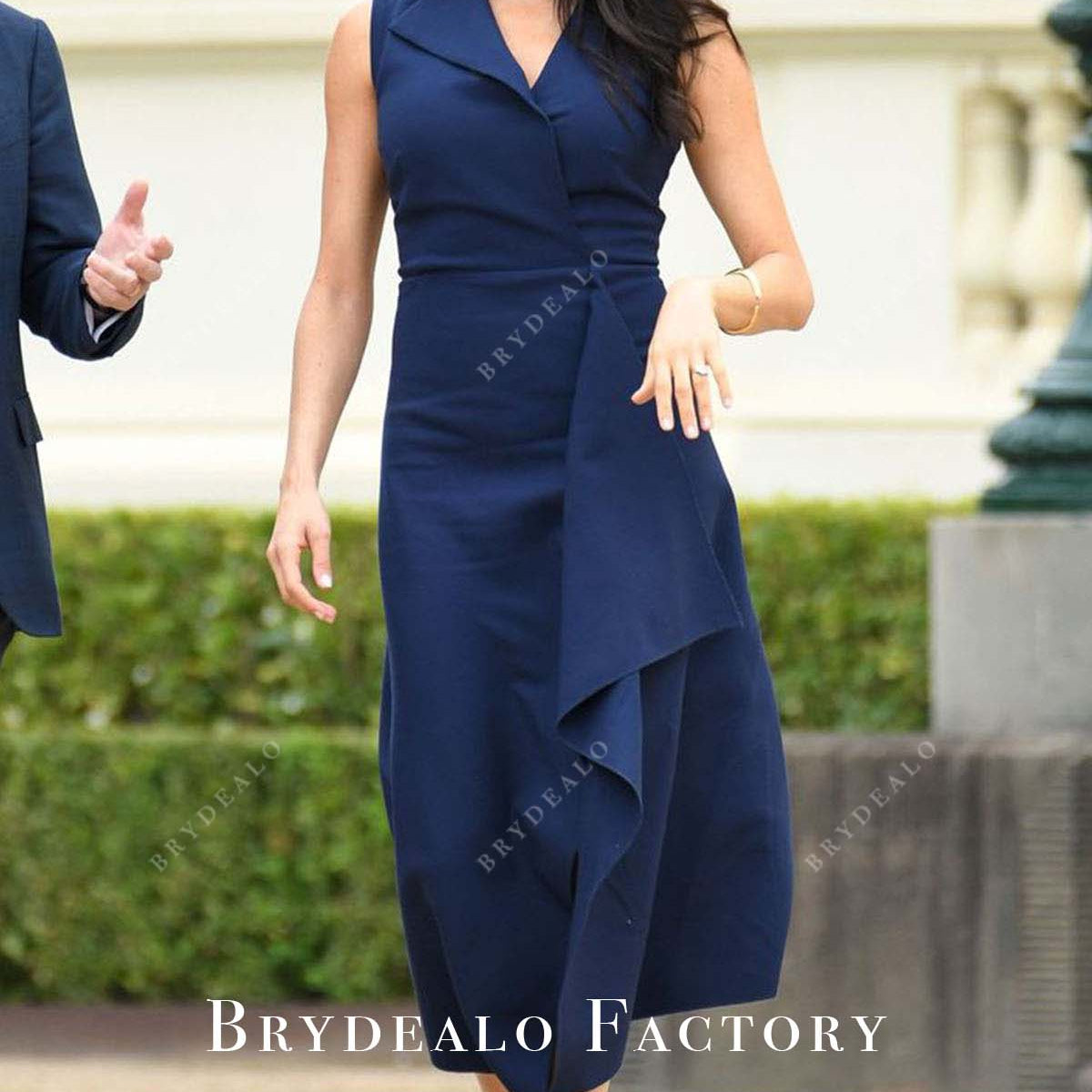 slim fit dress slacks Tina Holly Couture Designer BA269 Royal Blue Satin Formal Dress main image 0