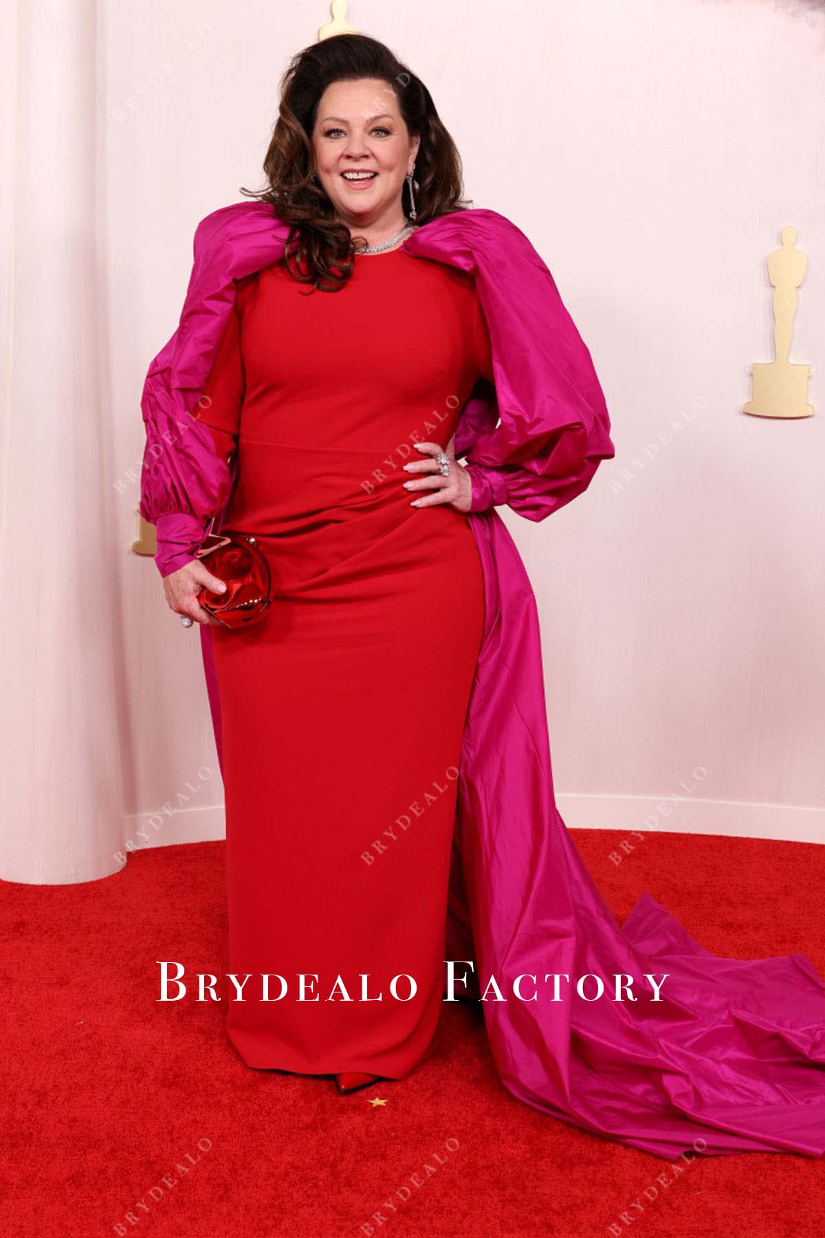 Melissa McCarthy cape dress 2024 Oscars Red Carpet