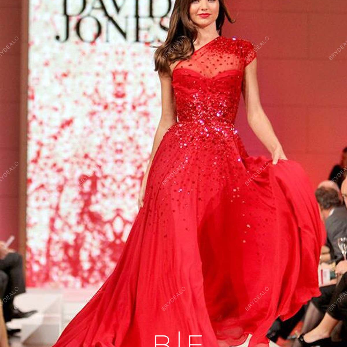 slim fit dress slacks Miranda Kerr Red One Shoulder Sparkly Sequins T-stage Celebrity Dress