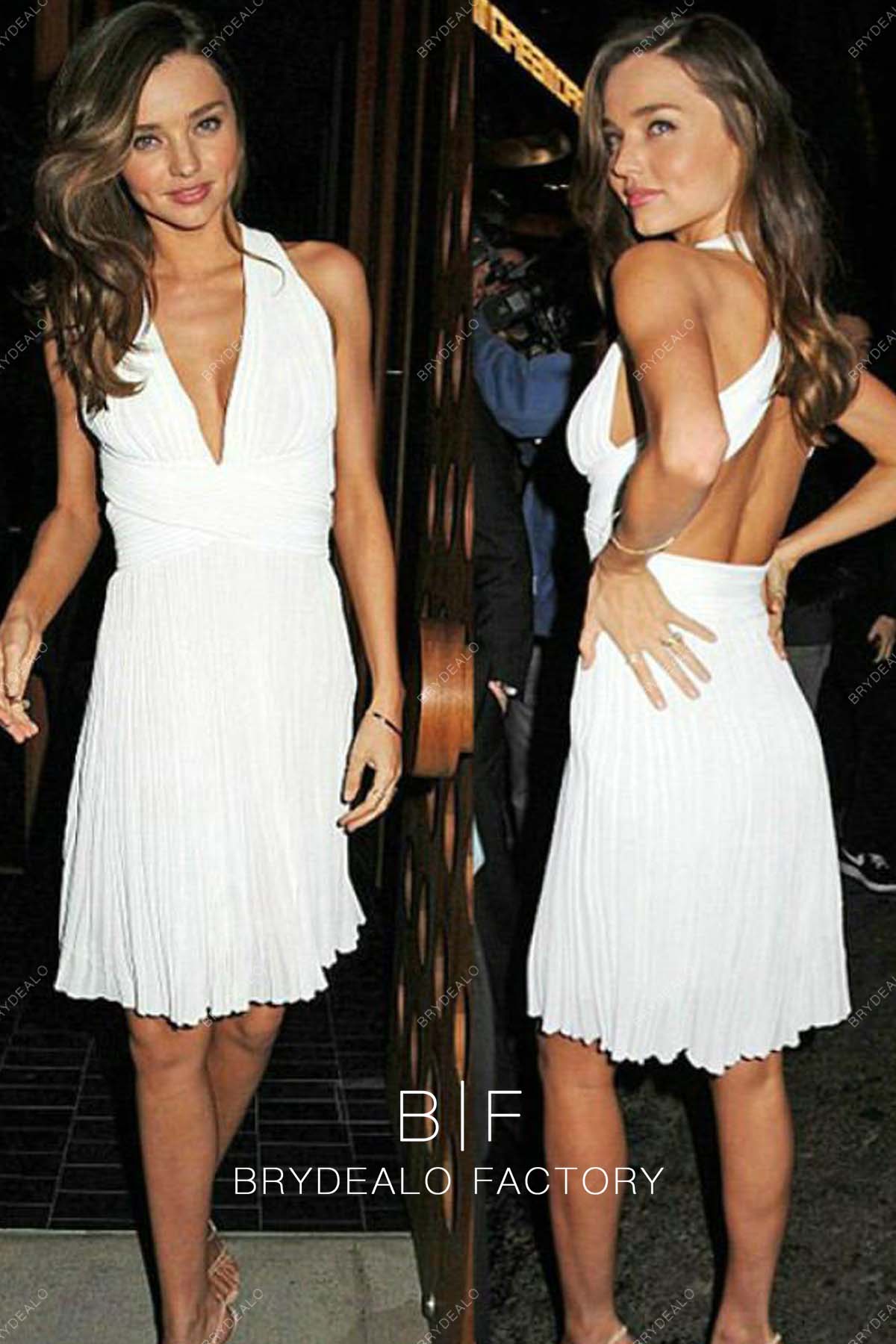 Miranda Kerr Knee Length White Cocktail Homecoming Gown