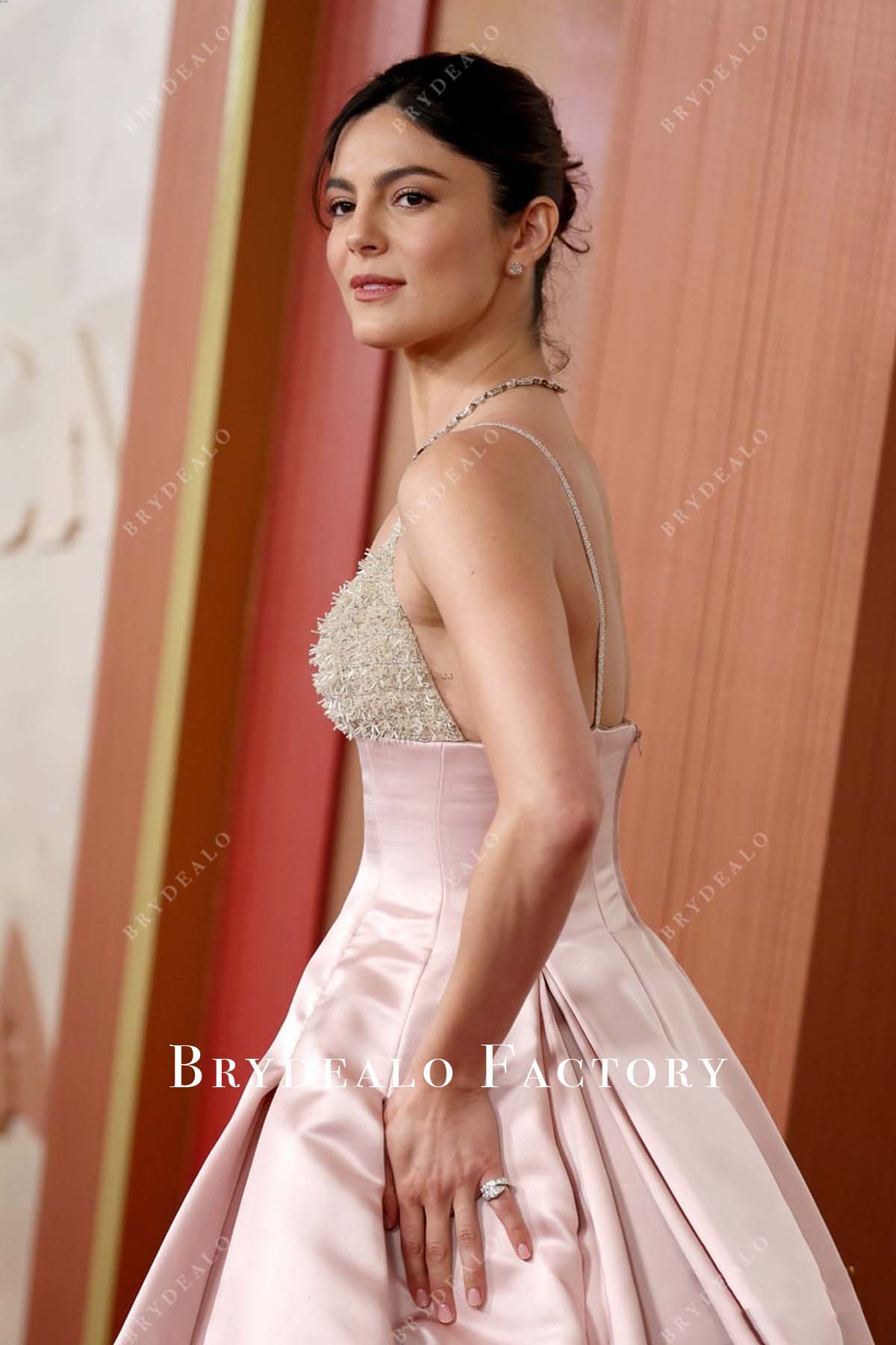 Monica Barbaro open back 2025 Oscars red carpet dress