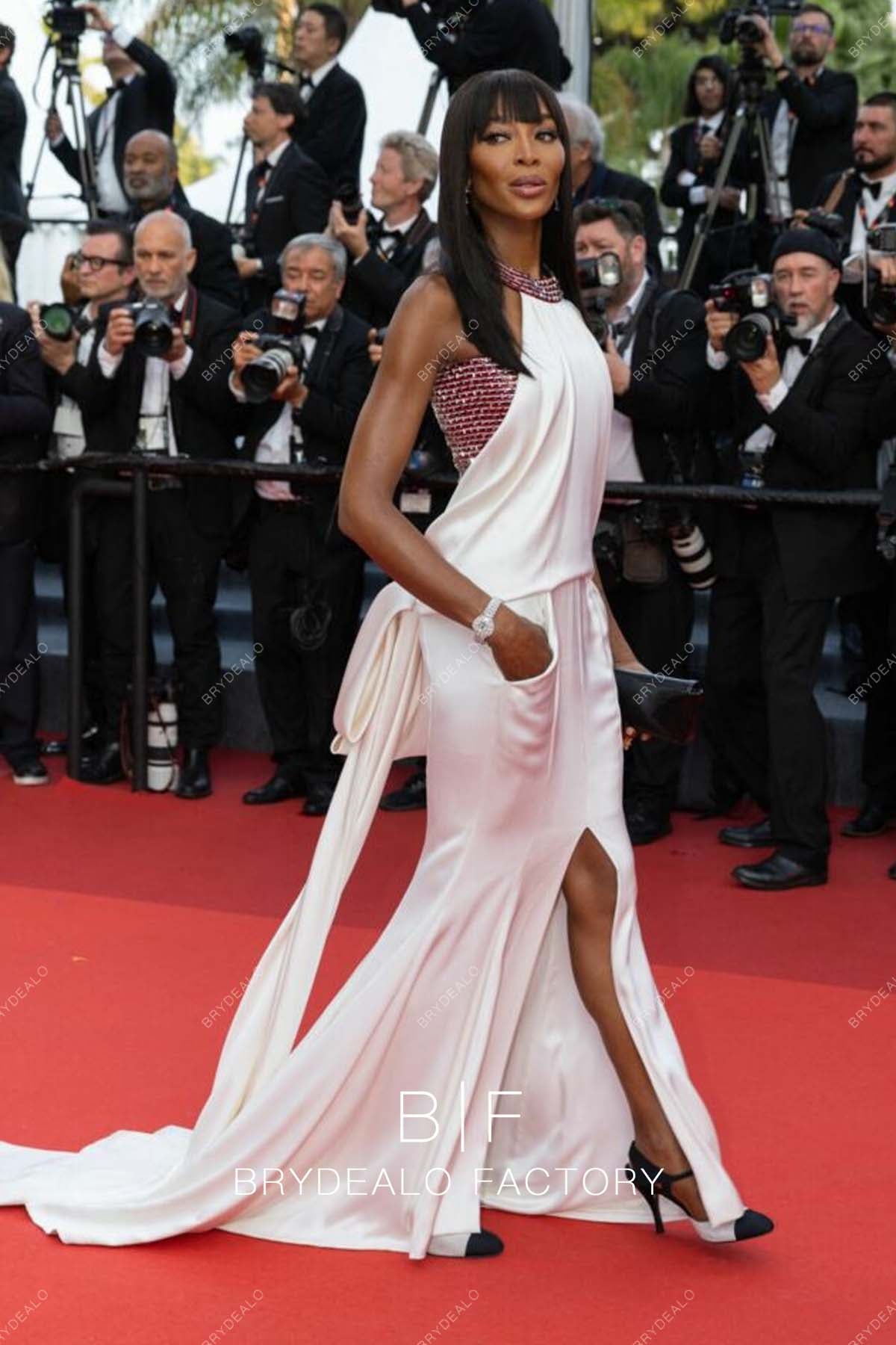 Naomi Campbell 2023 Cannes Film Festival Slit Crepe Dress