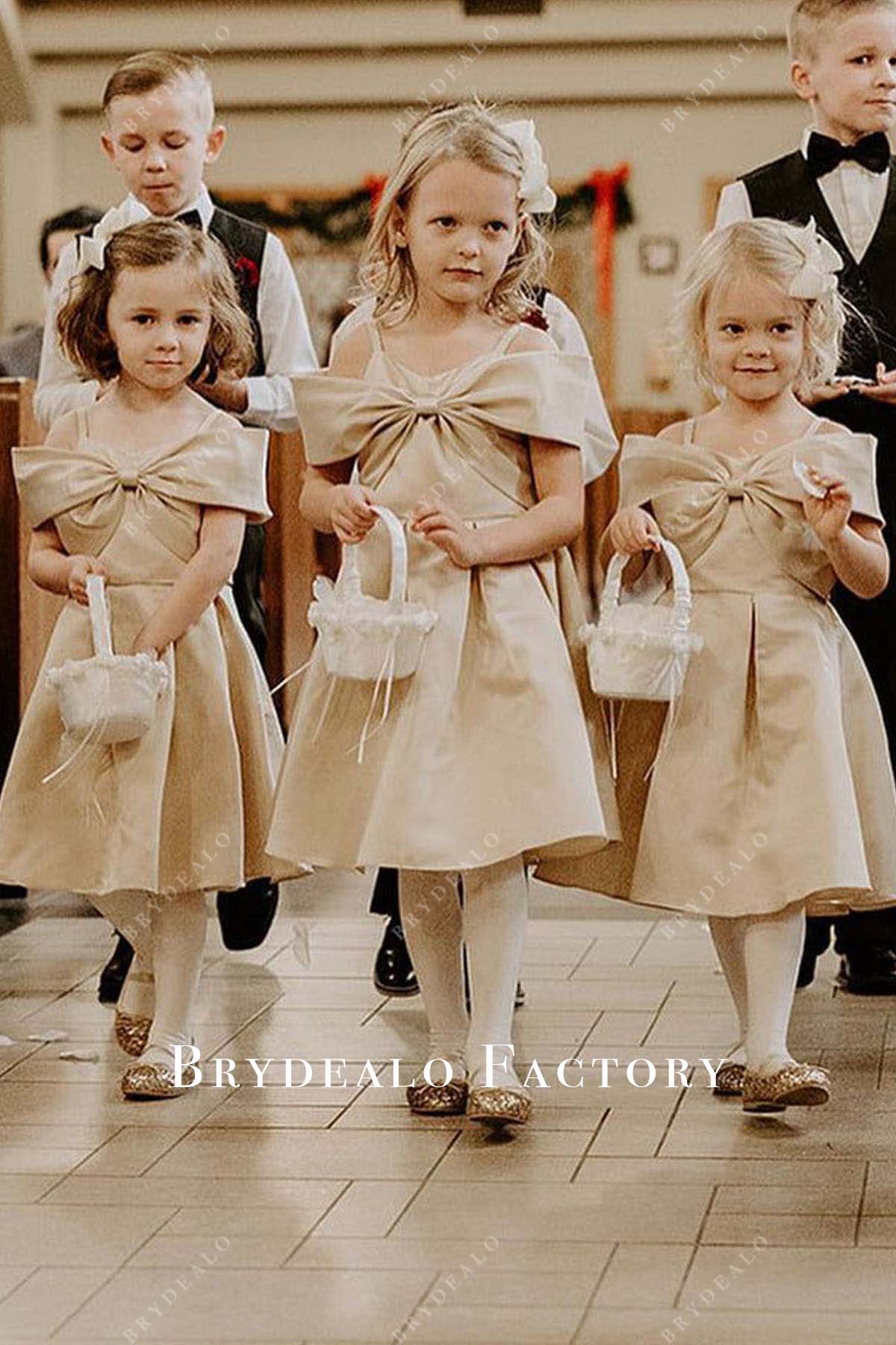 oyster bow flower girl dresses