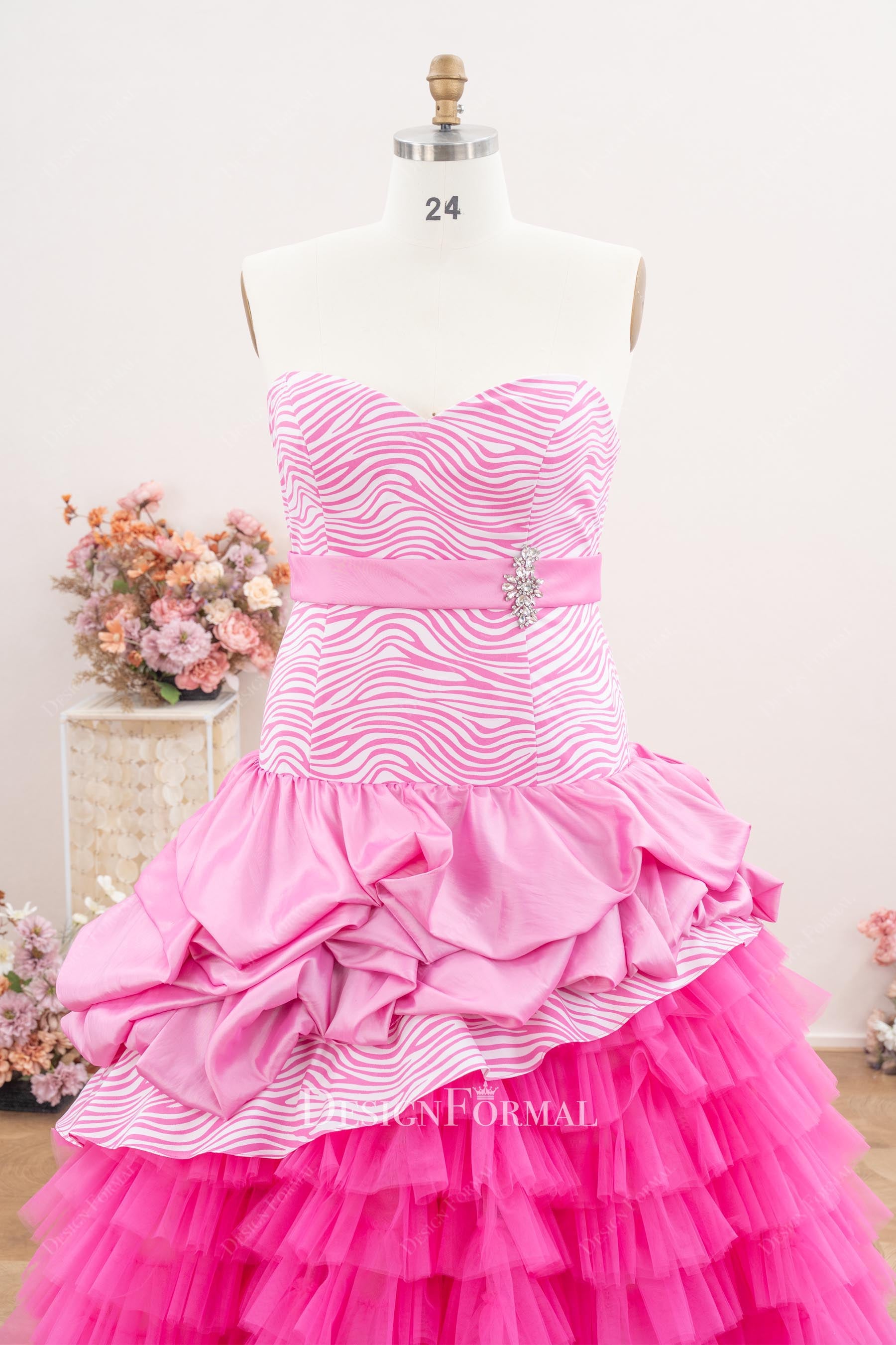 pink sweetheart neck Quinceanera ballgown