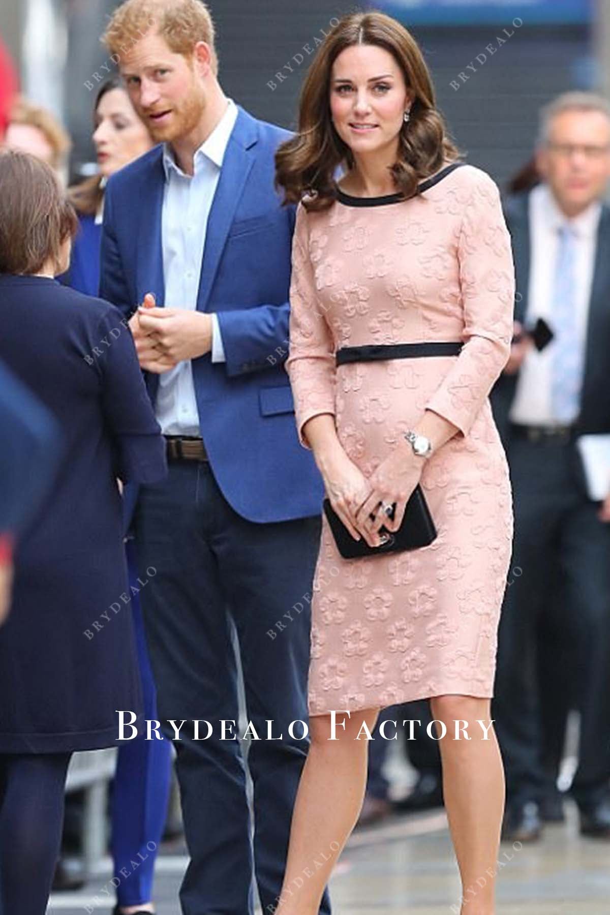Pregnant Kate Middleton Pink Sheath Short Dress 2017