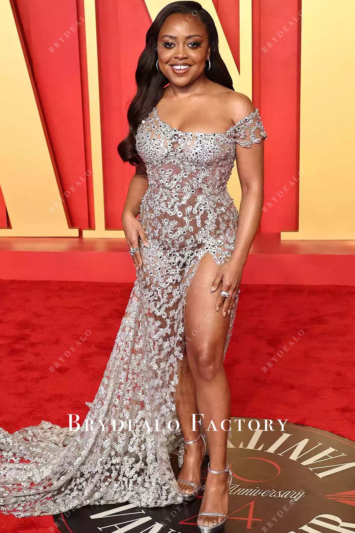 Quinta Brunson slit 2024 Oscars After Party dress