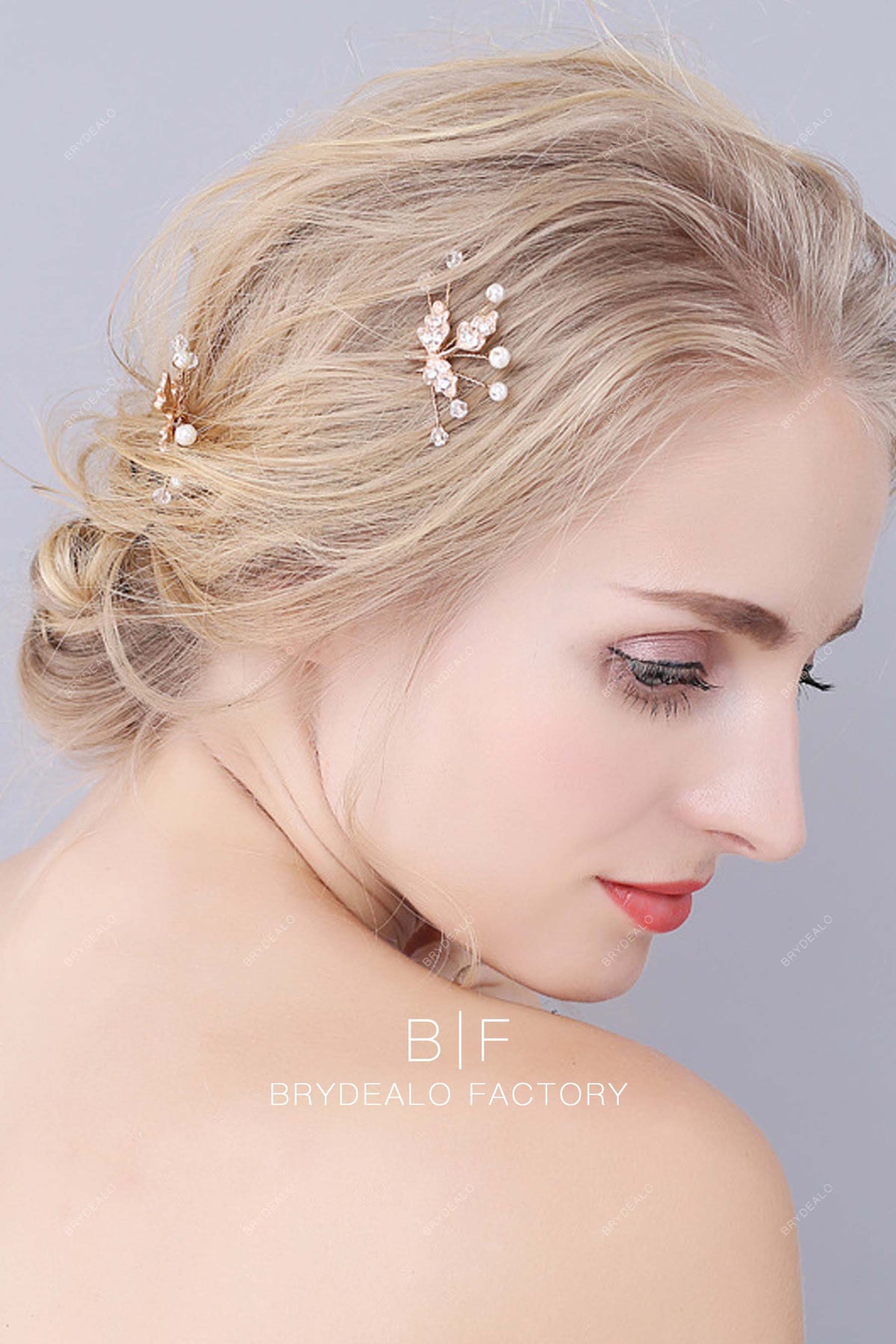 rhinestones metal bridal hair pins