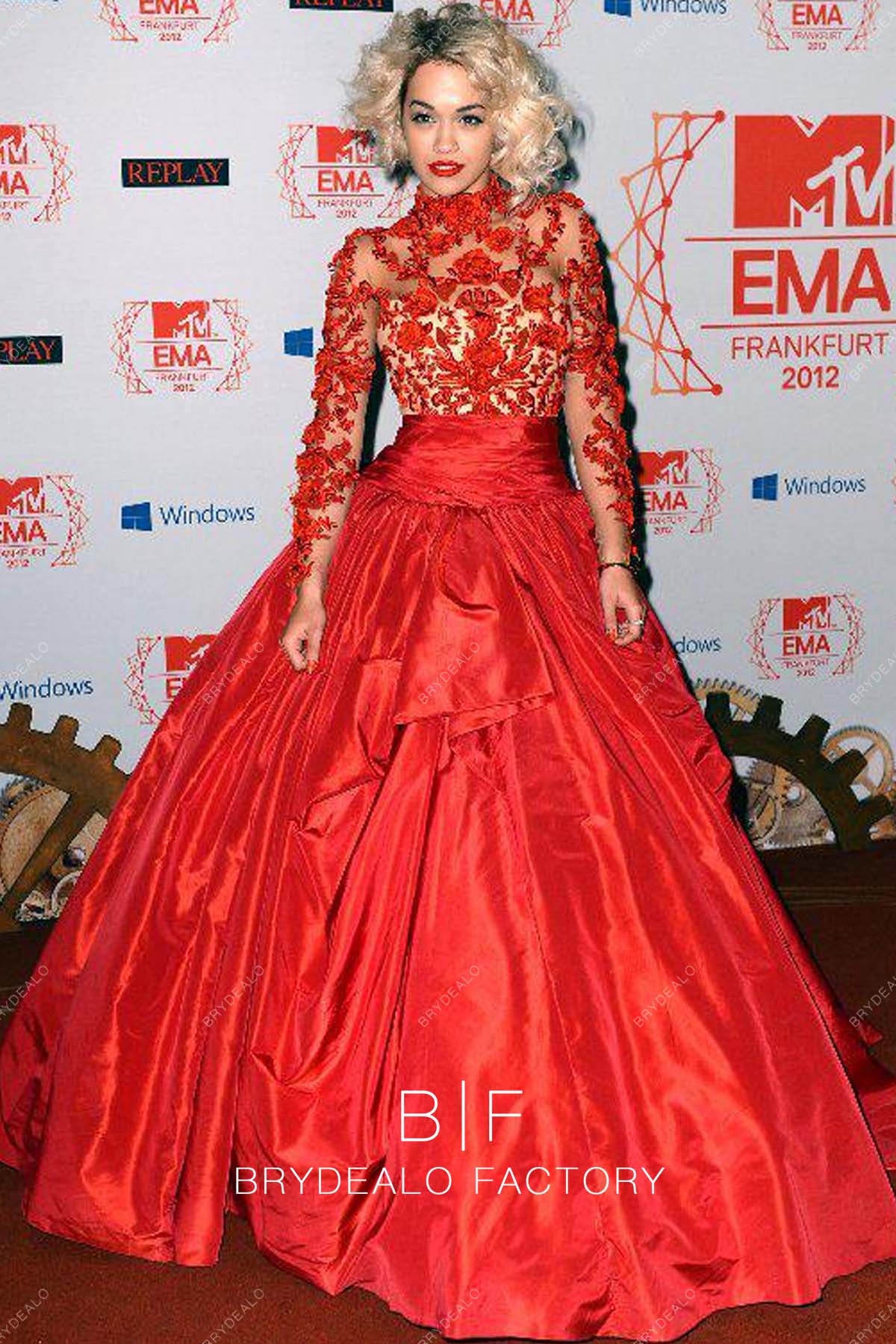 Rita Ora Red Carpet Dress MTV Europe Music Awards 2012