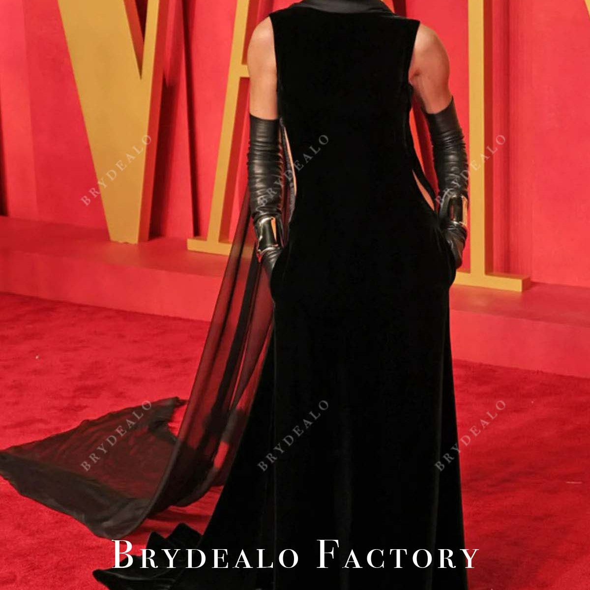 Rosie Huntington Whiteley Black 2024 Oscars After Party Dress