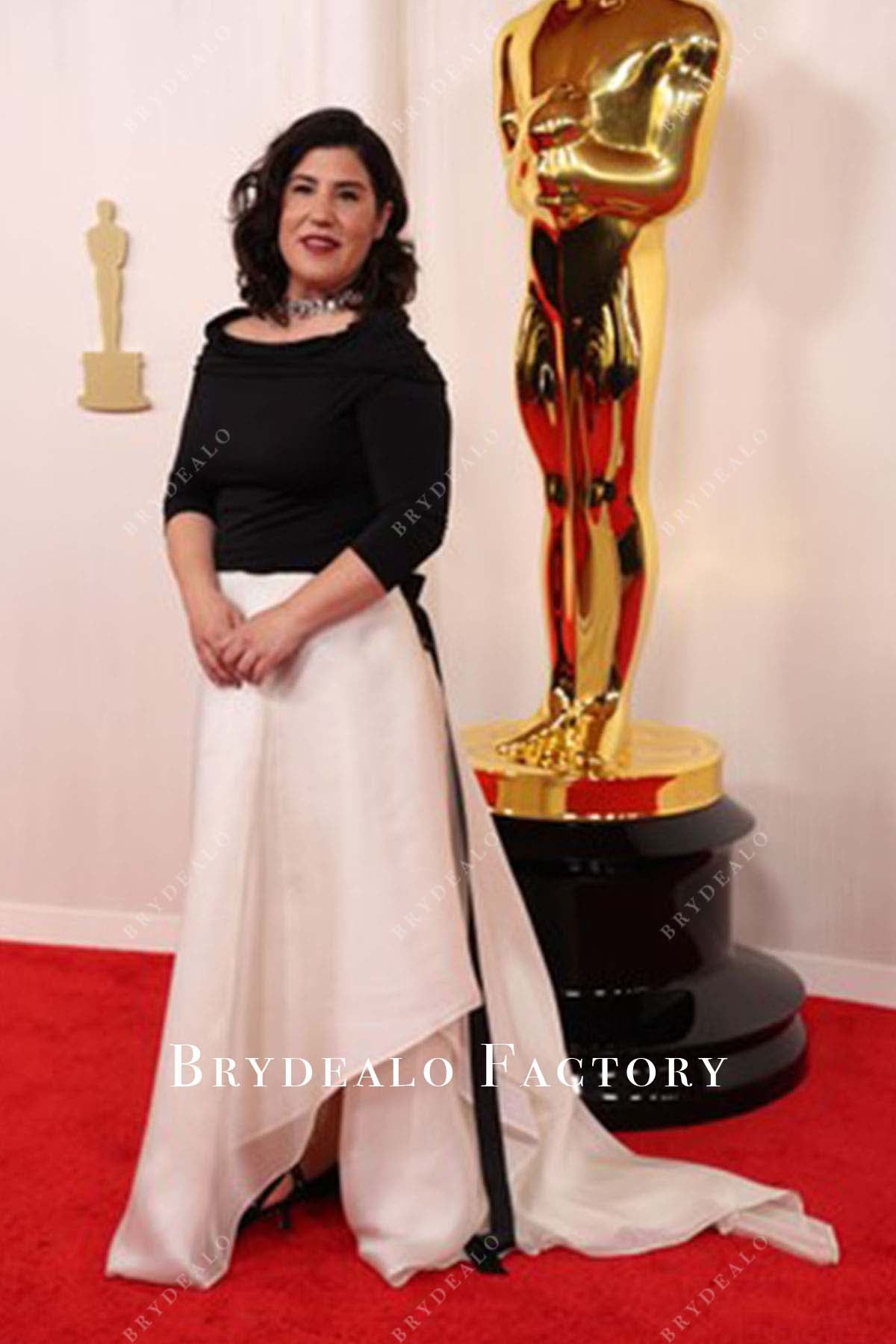 Sandra Tapia two-tone dress 2024 Oscars Red Carpet 