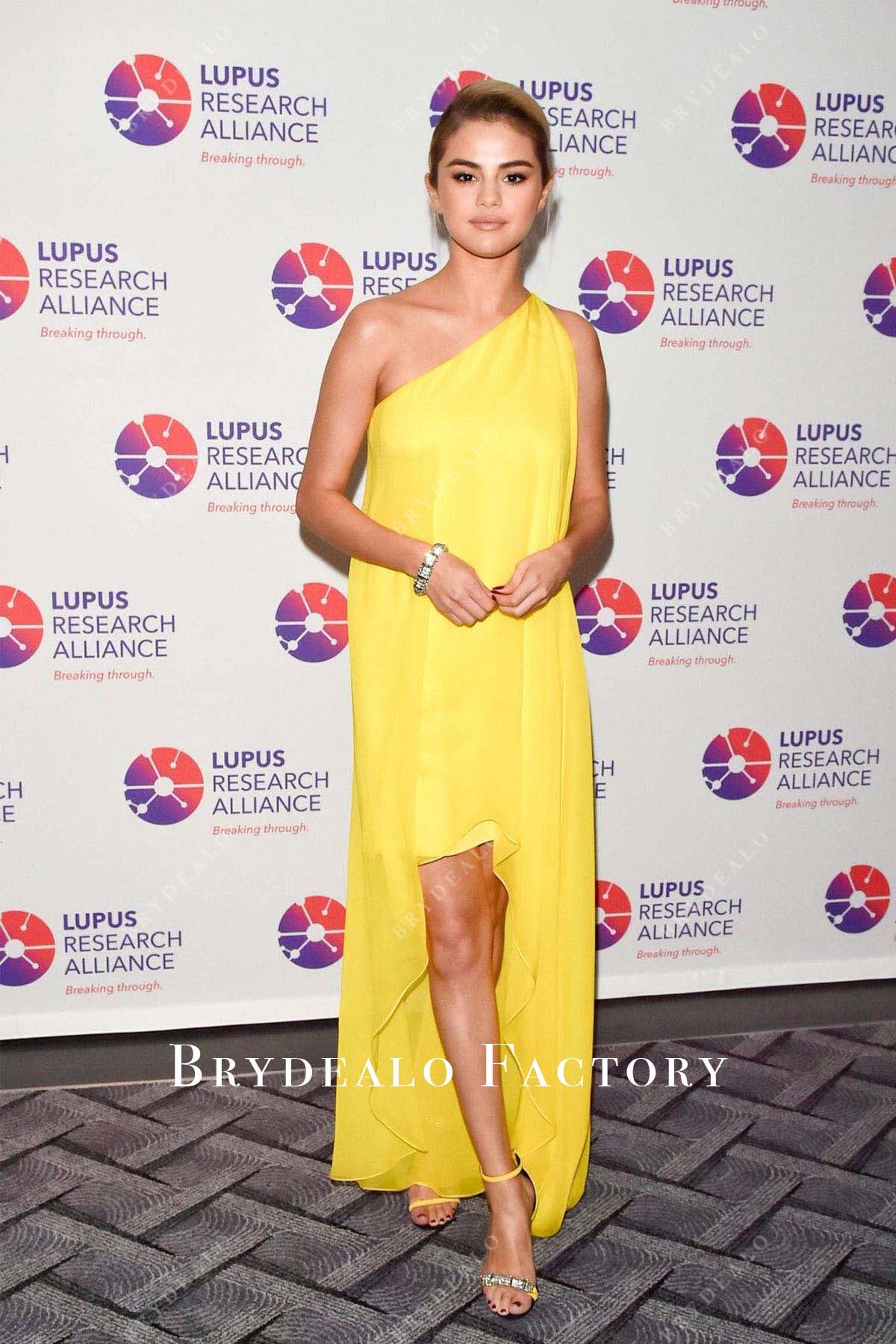 Selena Gomez chiffon 2017 Lupus Charity Gala dress