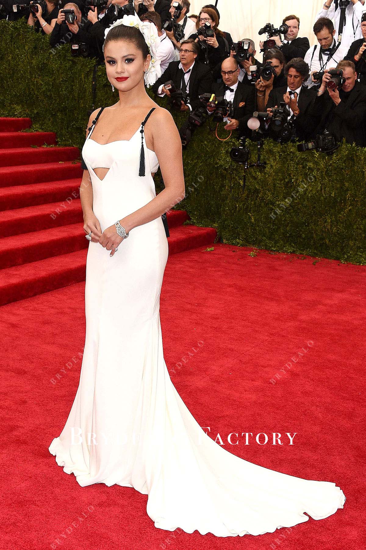 Selena Gomez sleeveless dress 2015 Met Gala 
